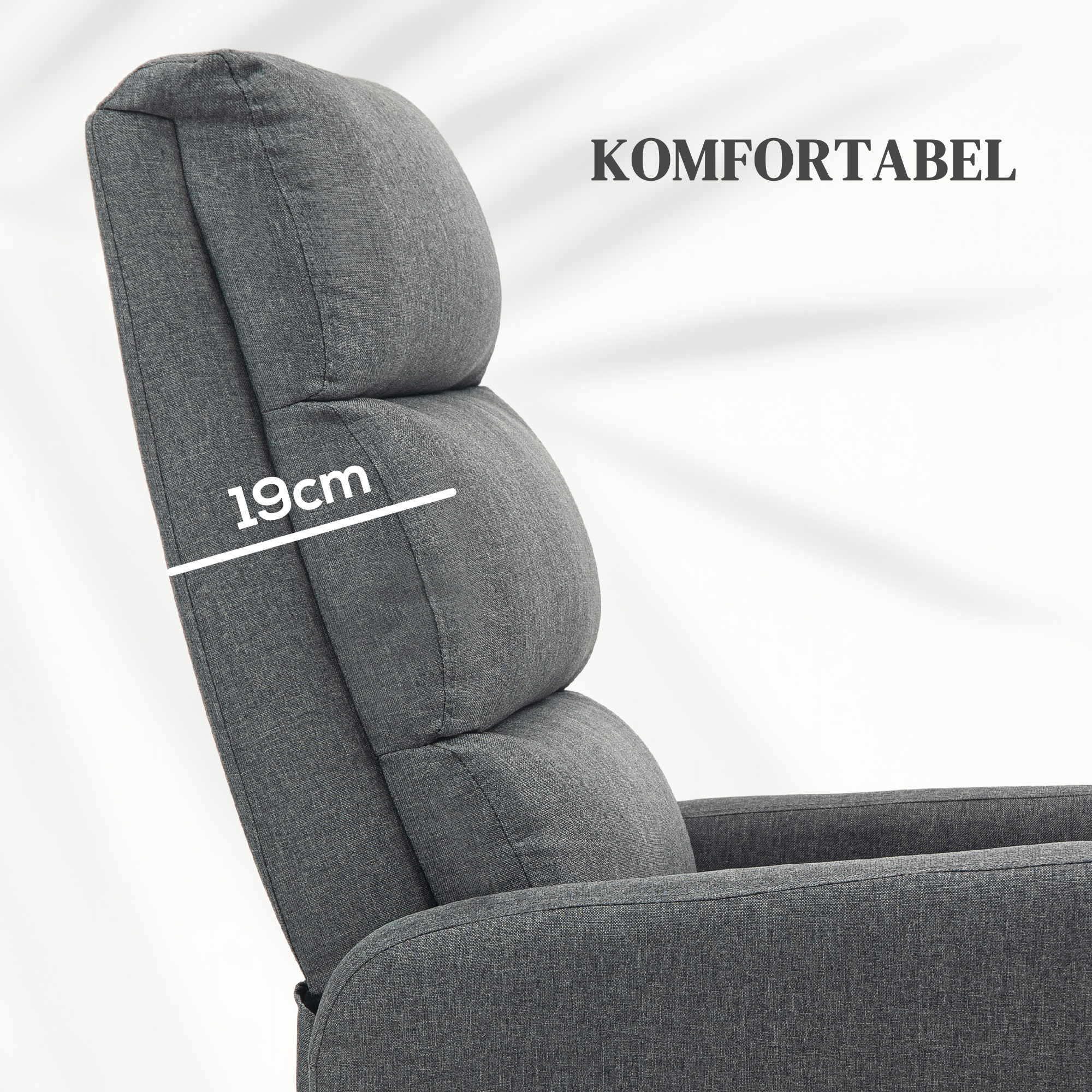 HOMCOM Elektrische Relaxstoel met Opstaanhulp, Afstandsbediening, Zacht Schuim, Zijvak, Bekleding in Linnenlook, Grijs