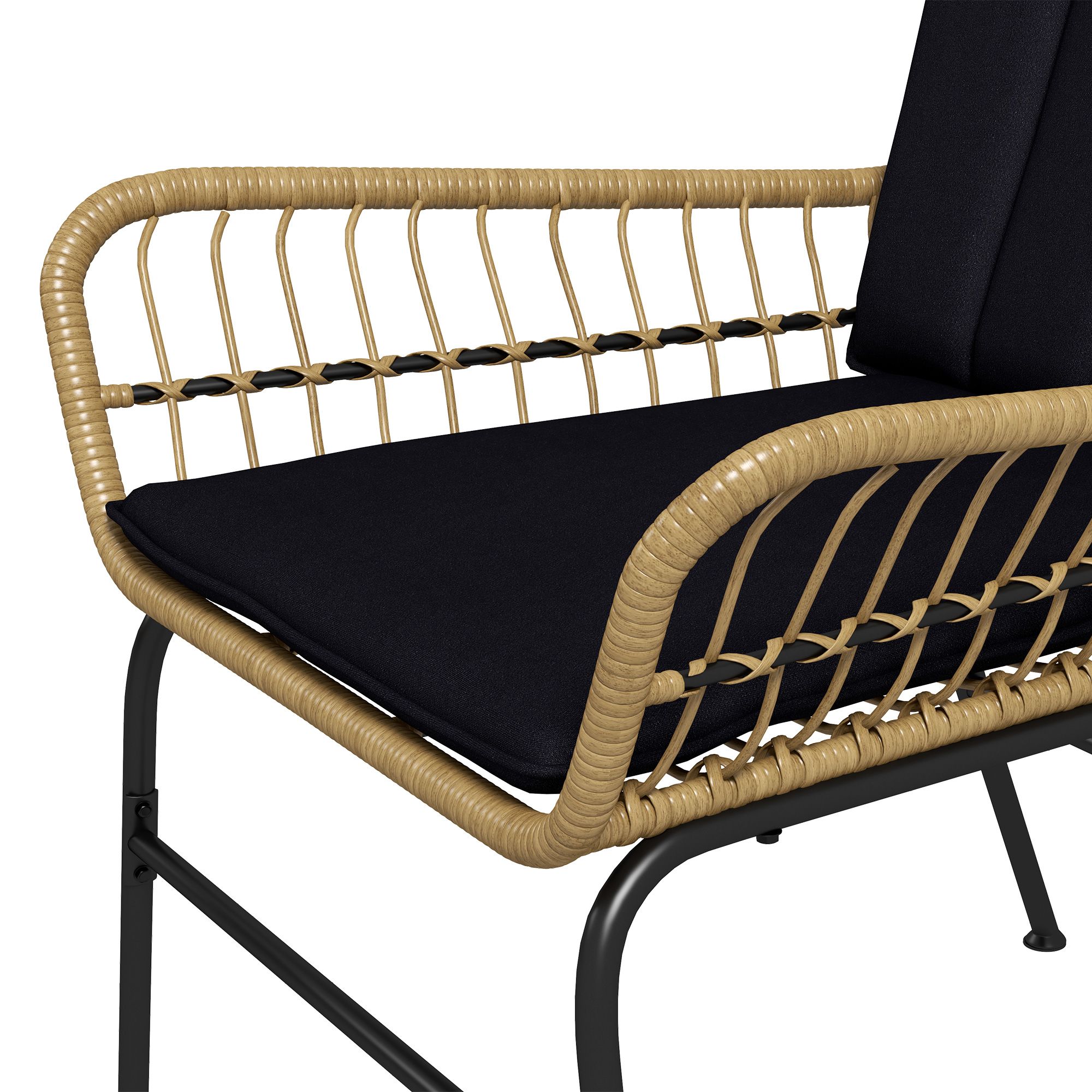 Outsunny Bistroset Balkonmeubelset, Boho-stijl, weerbestendig, 78 x 68 x 95 cm, Zwart