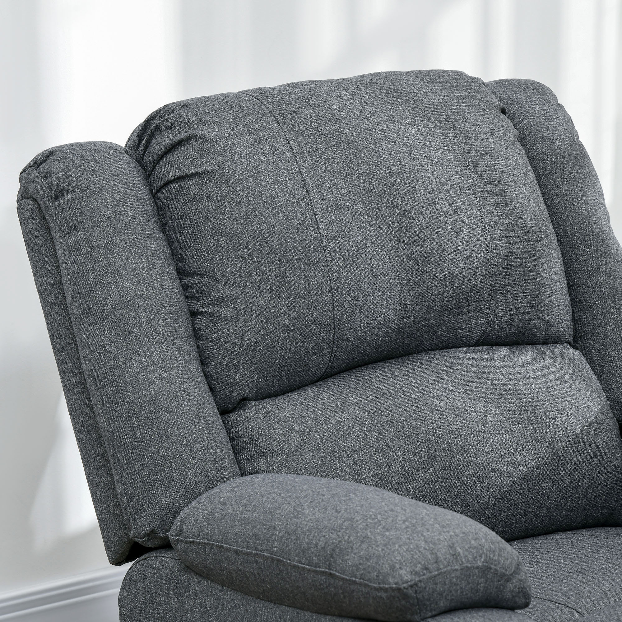 HOMCOM Relaxstoel met ligfunctie en voetsteun, verstelbaar, tot 150 kg, stalen frame, 90 x 96 x 98 cm, Grijs