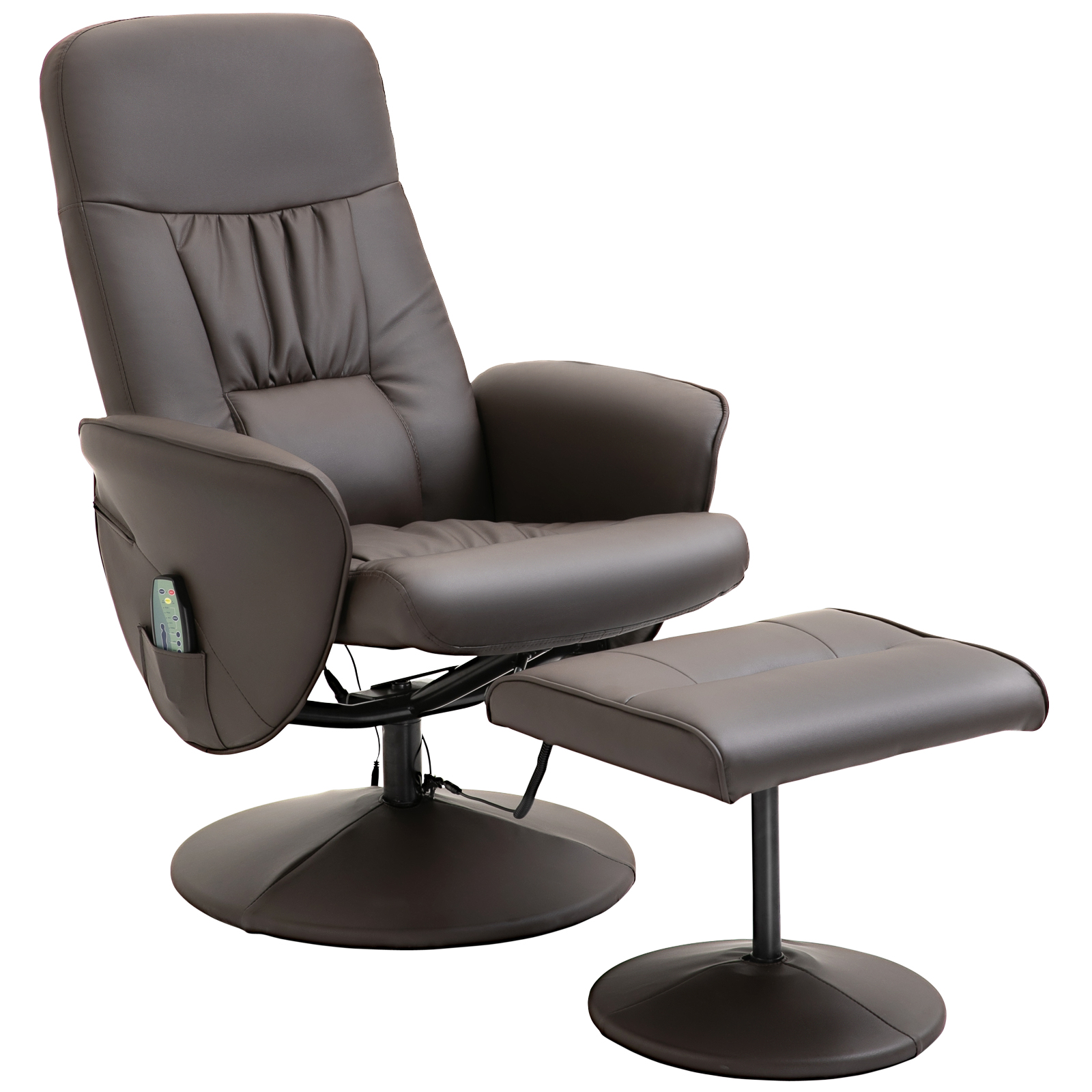 HOMCOM massagestoel met voetenbank 145° helling bruin