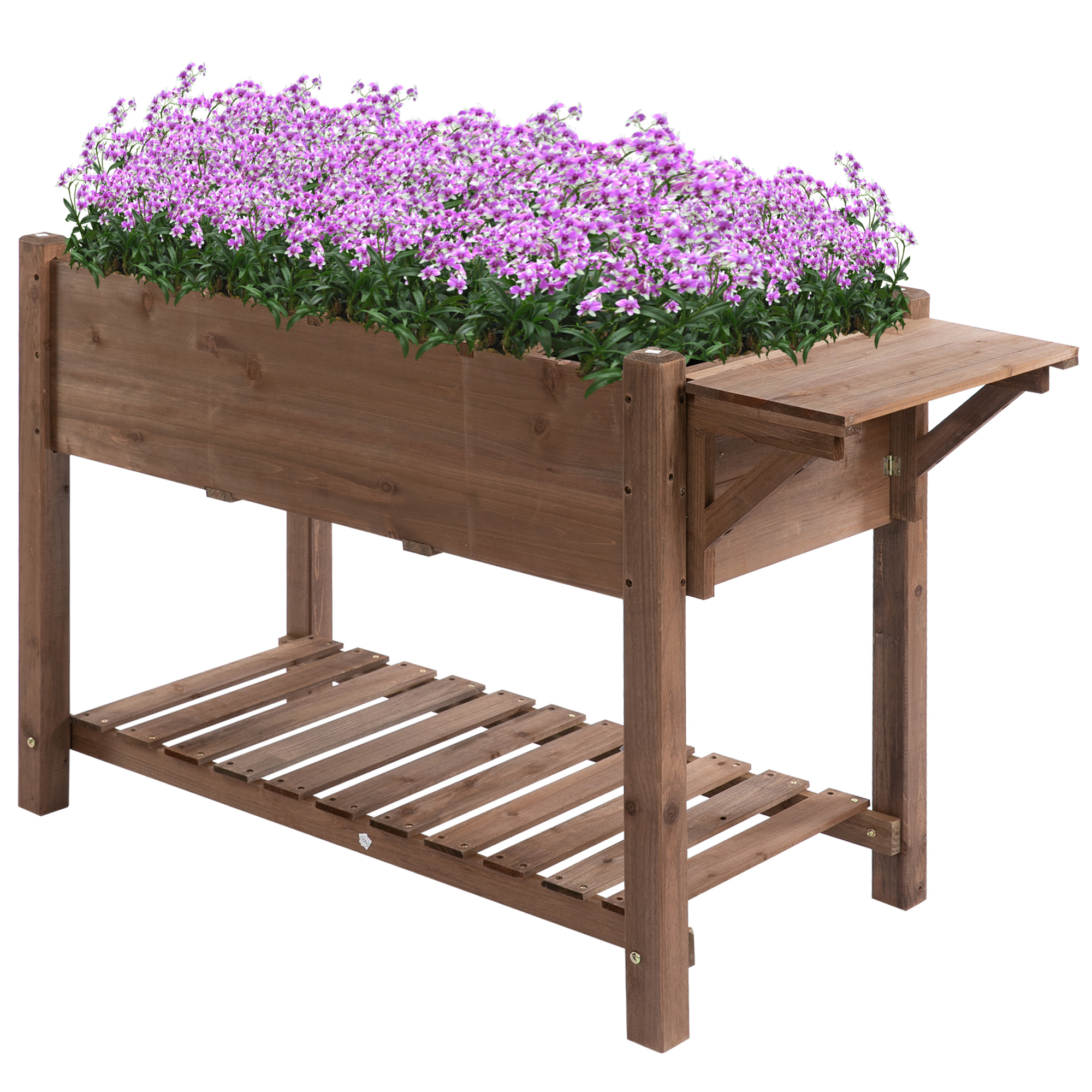 Outsunny verhoogd bed 123cm x 54cm x 74cm