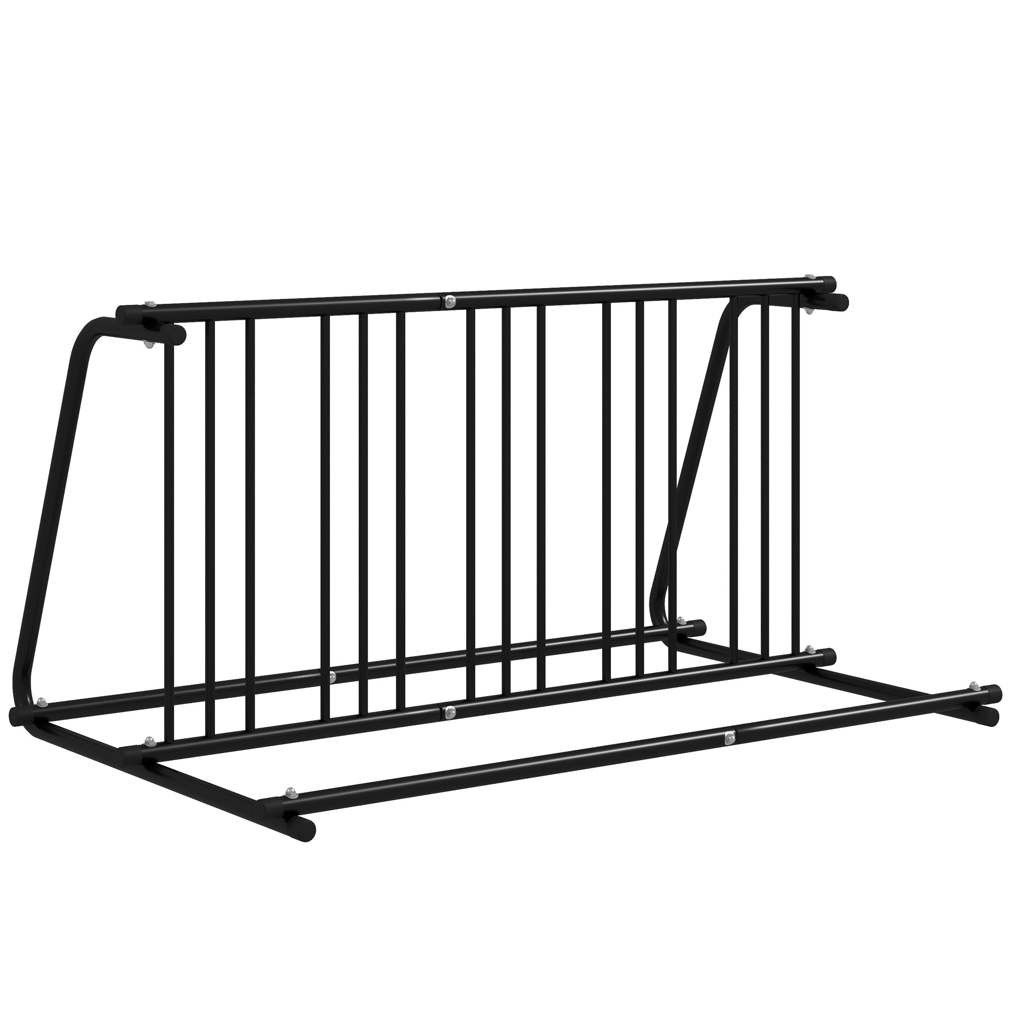 DURHAND Fietsenrek voor 4 fietsen, weerbestendig, extra bevestiging, 155 x 100 x 75 cm, Zwart
