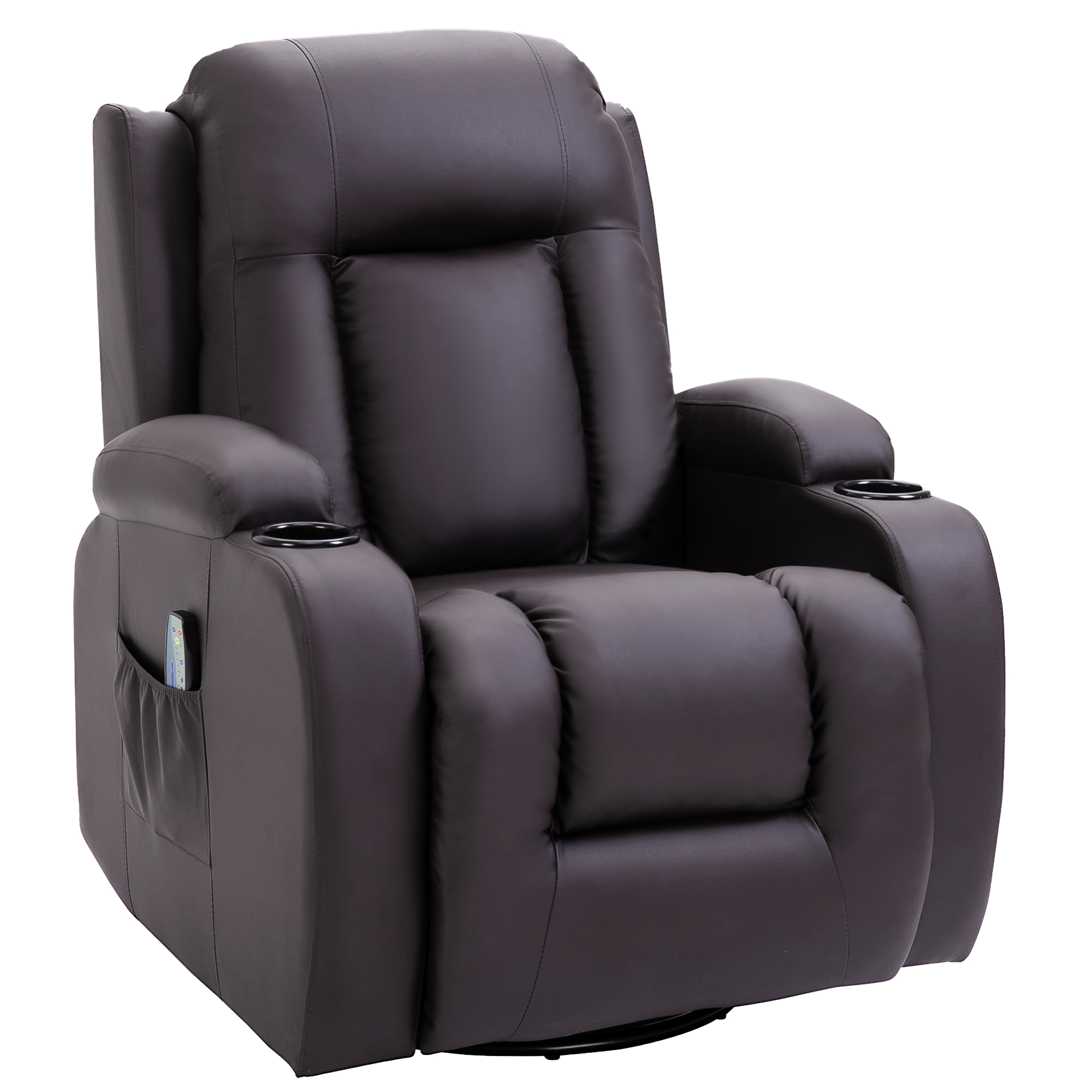 HOMCOM Massagestoel, relaxstoel, schommelfunctie, 8 vibratiepunten, inclusief afstandsbediening, Koffiebruin