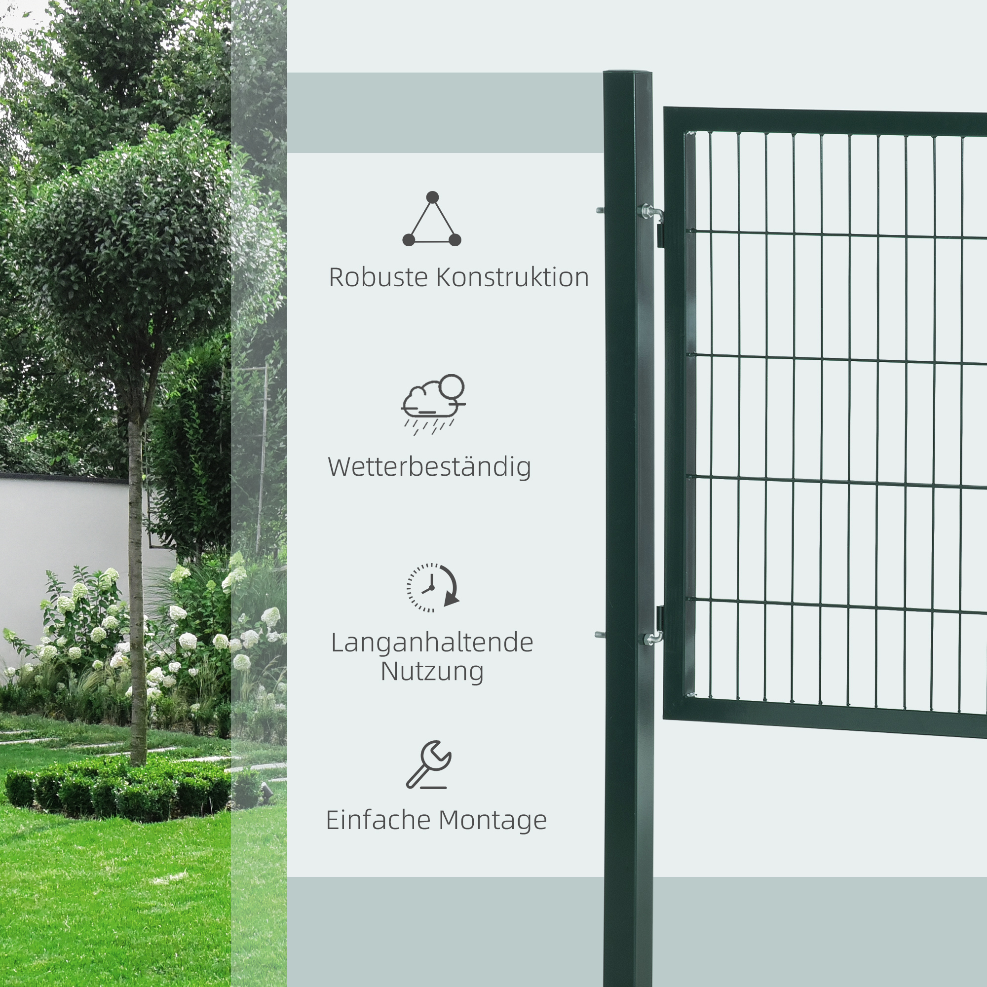 HOMCOM stalen tuinpoort 97 x 150 cm