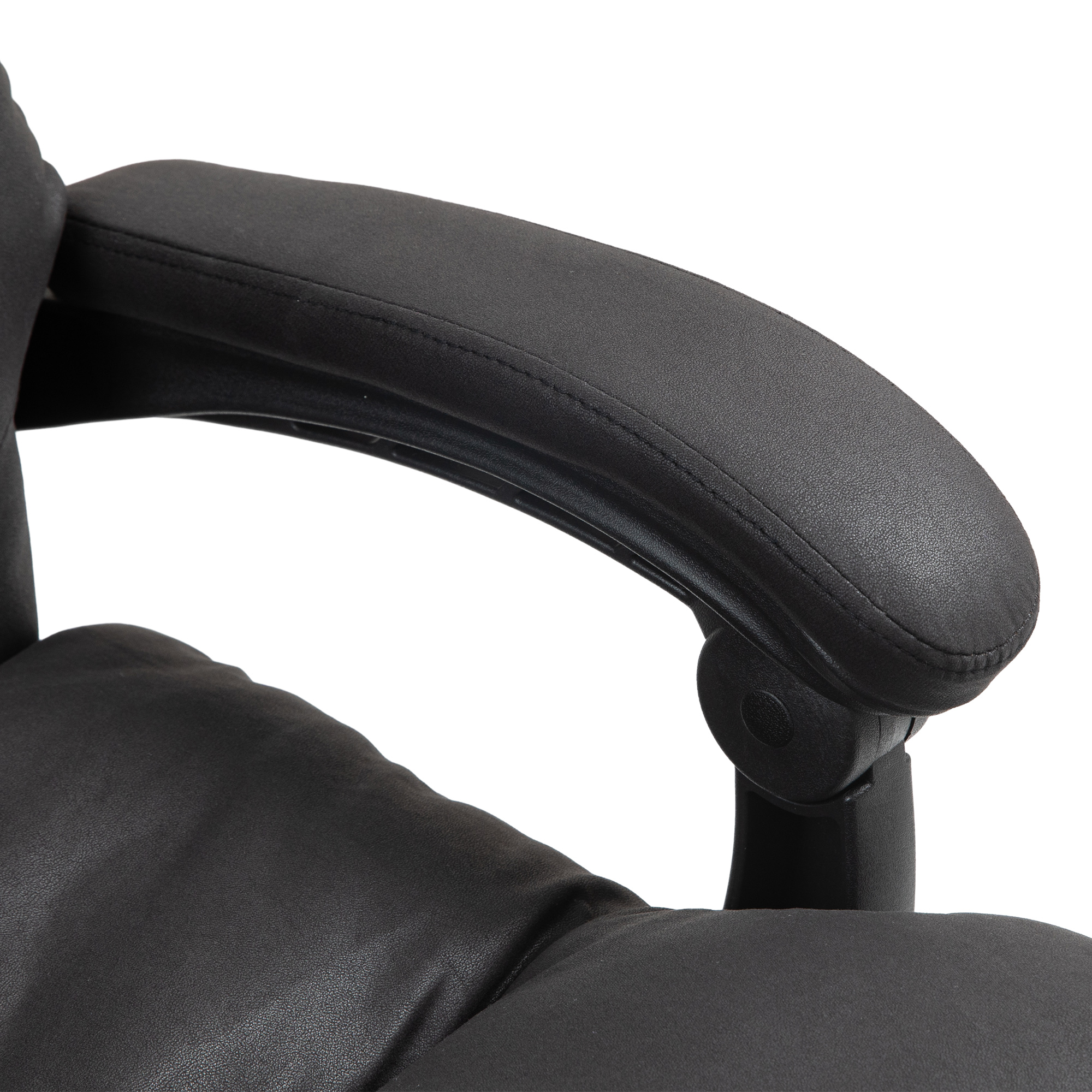Vinsetto Massage Bureaustoel met Verwarming, Verstelbaar en Kantelbaar, Kunstleer, 65x72x109-117cm, Zwart