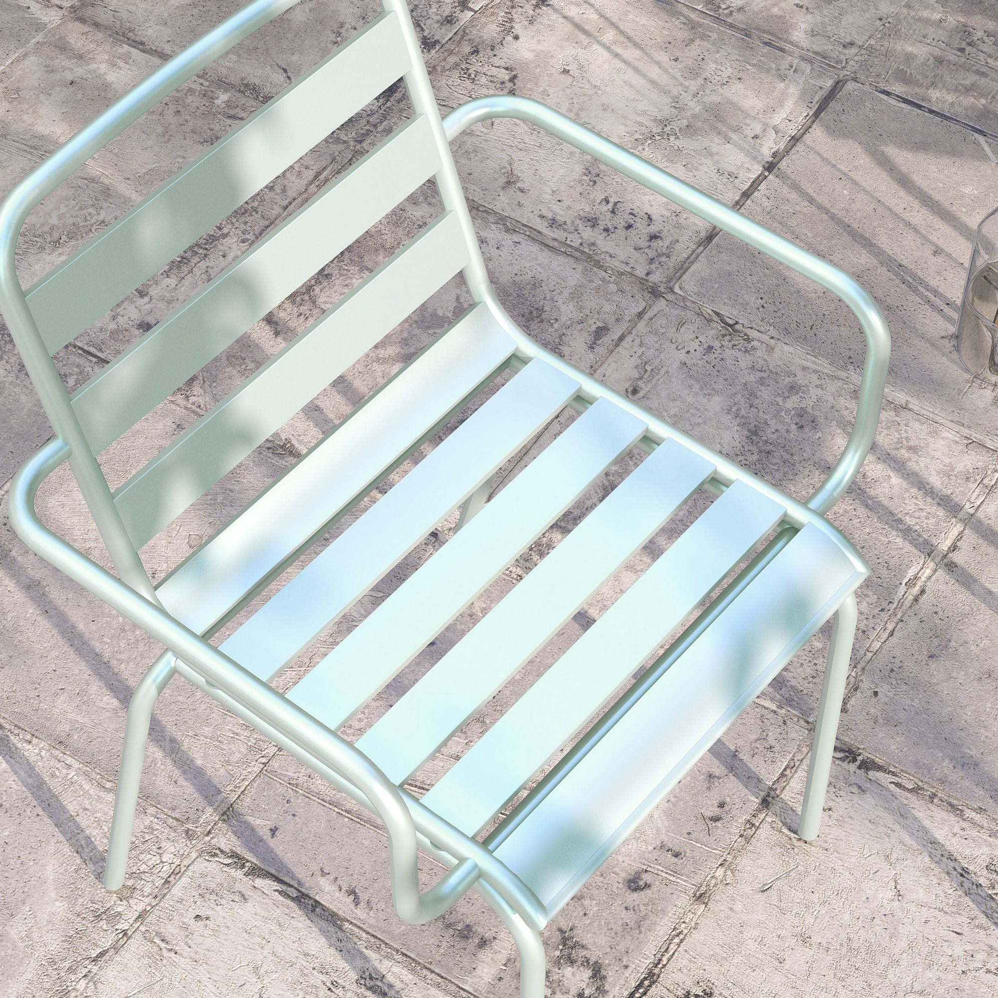 Outsunny 3-delig Bistro-Set Balkonbistro-Set 2-persoons Bistroset, inklapbaar, modern design, 51 x 58 x 78 cm, Groen