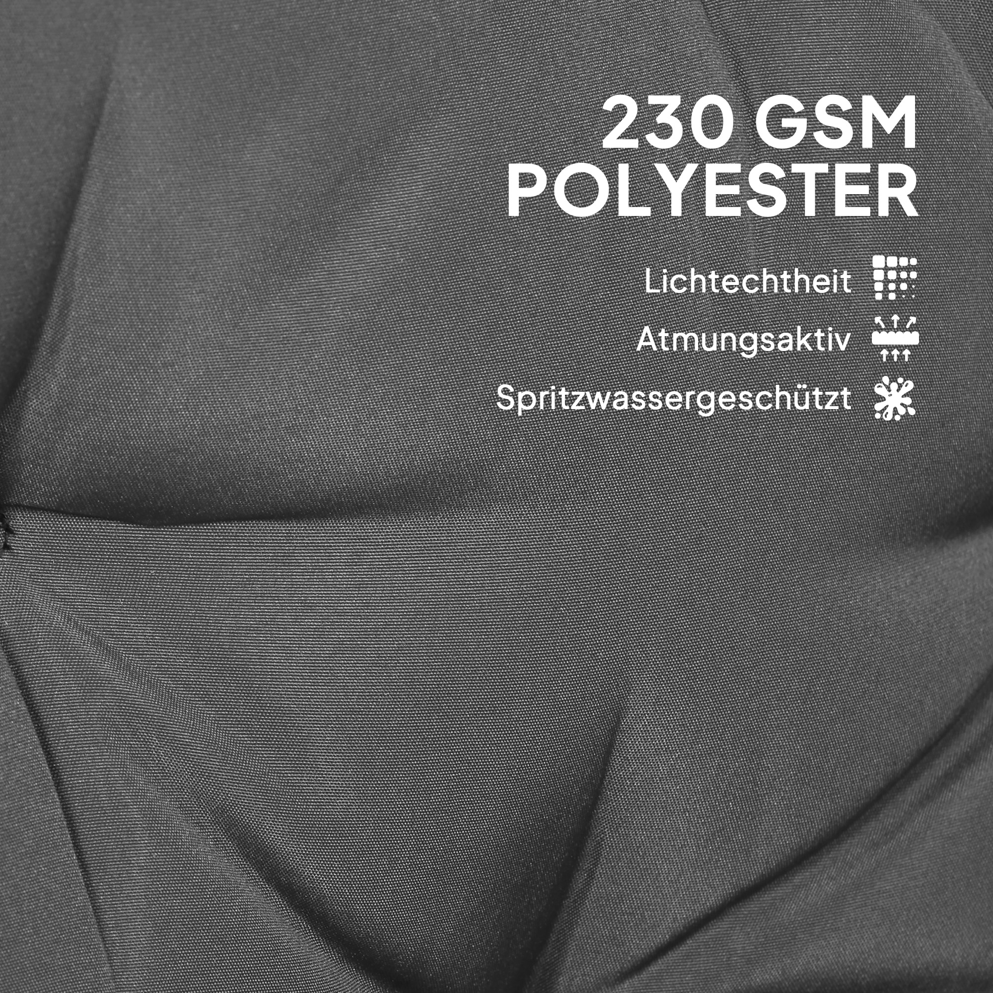 Outsunny Outdoor kussen set voor bank of schommelbank, tweezijdig, polyester, schuim, 180 x 110 x 8 cm, Donkergrijs