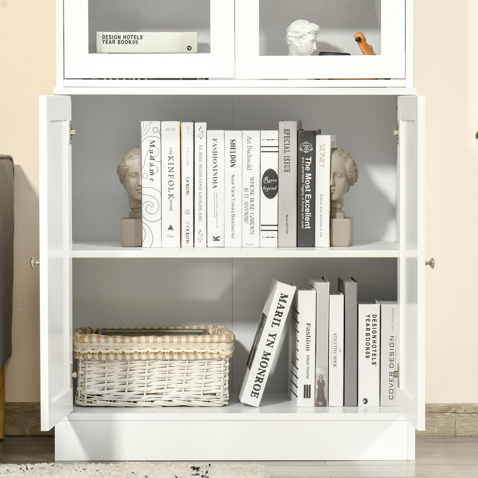HOMCOM Boekenplank Wandplank Plank, 2 planken, 76 cm x 40 cm x 178,5 cm, Wit