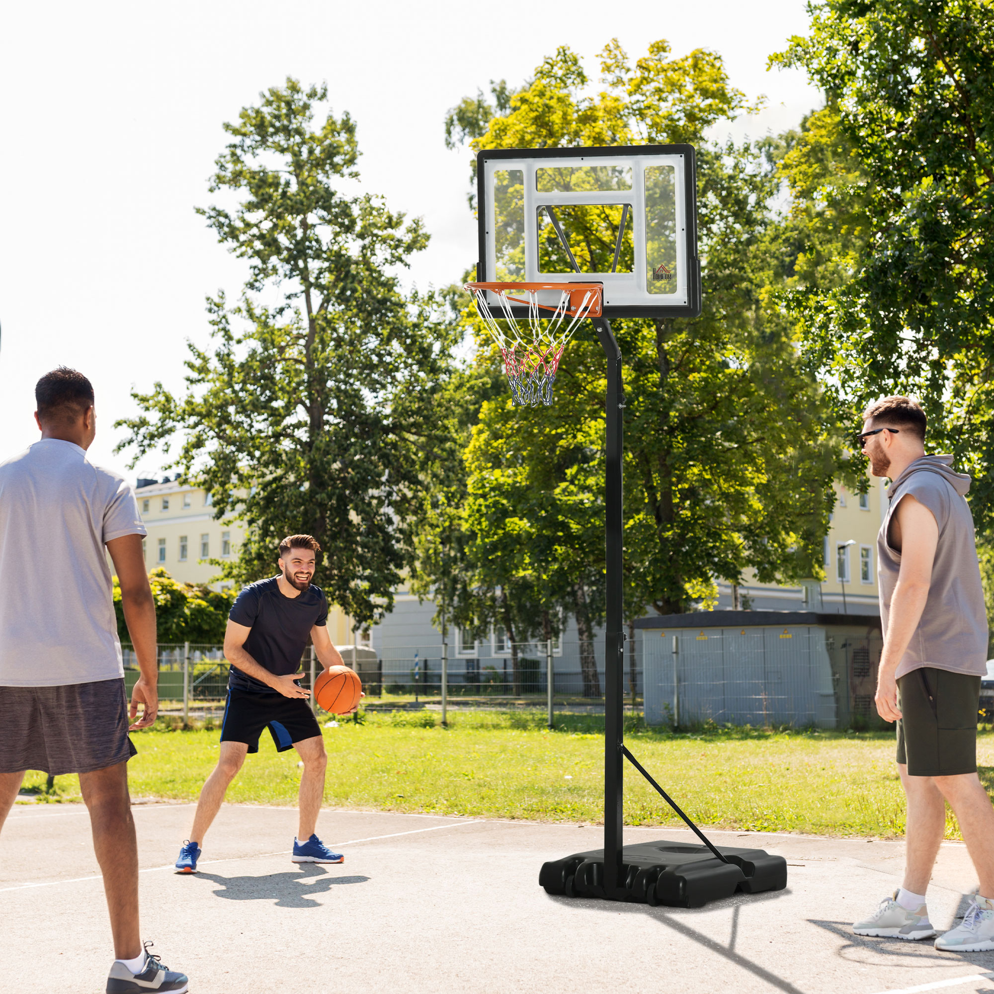 HOMCOM Verstelbare Basketbalstandaard met Wielen 210-260 cm - Voor Buiten & Binnen