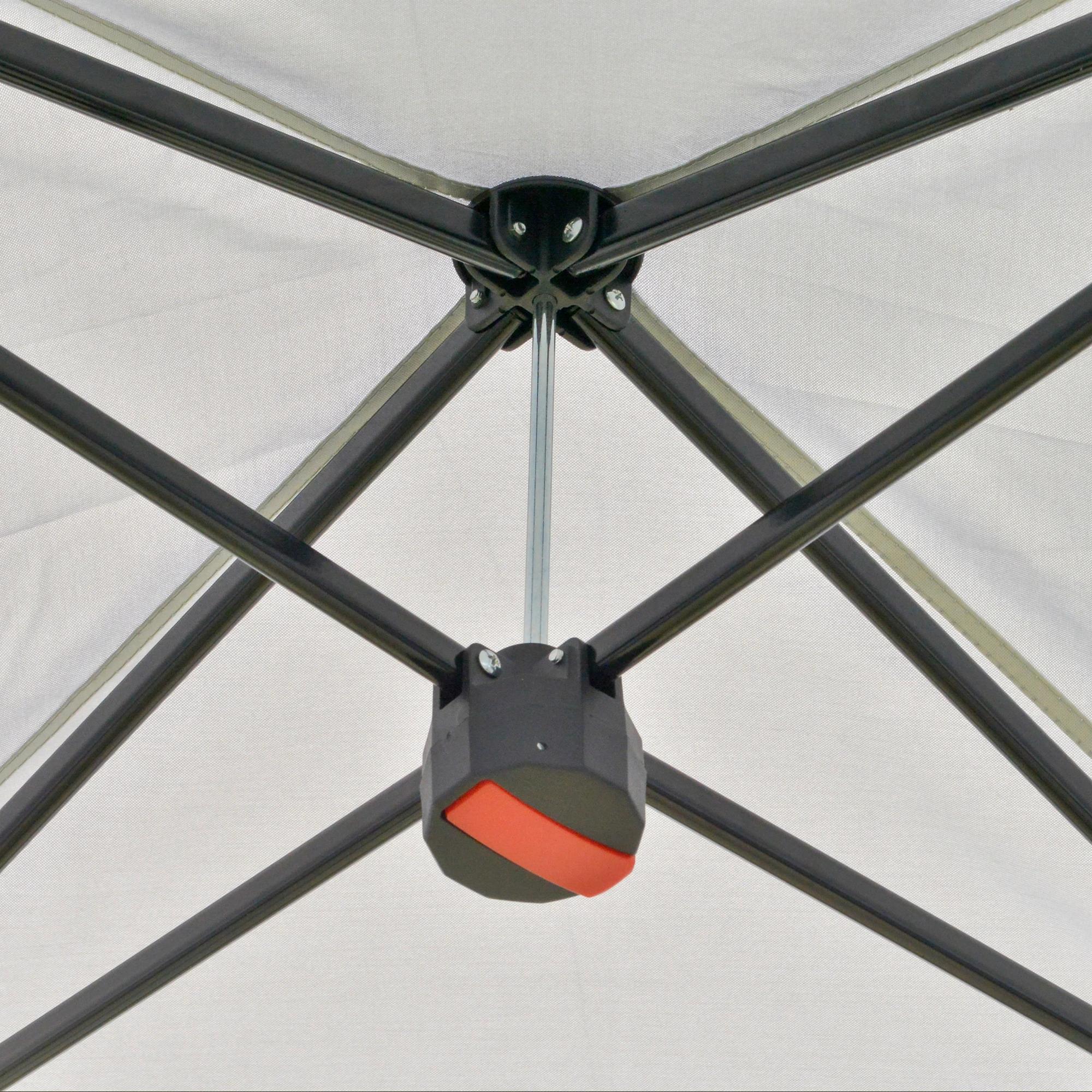 partytent opvouwbare tent pop-up tent incl. tas op wielen staal + oxford + mesh grijs