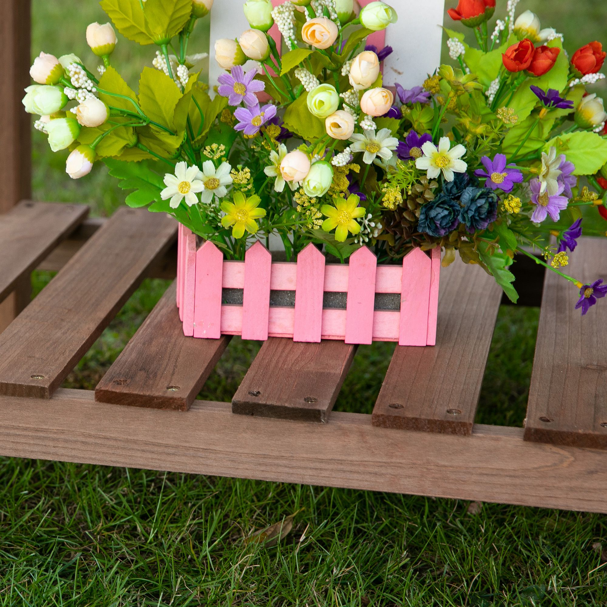 Outsunny verhoogd bed 123cm x 54cm x 74cm