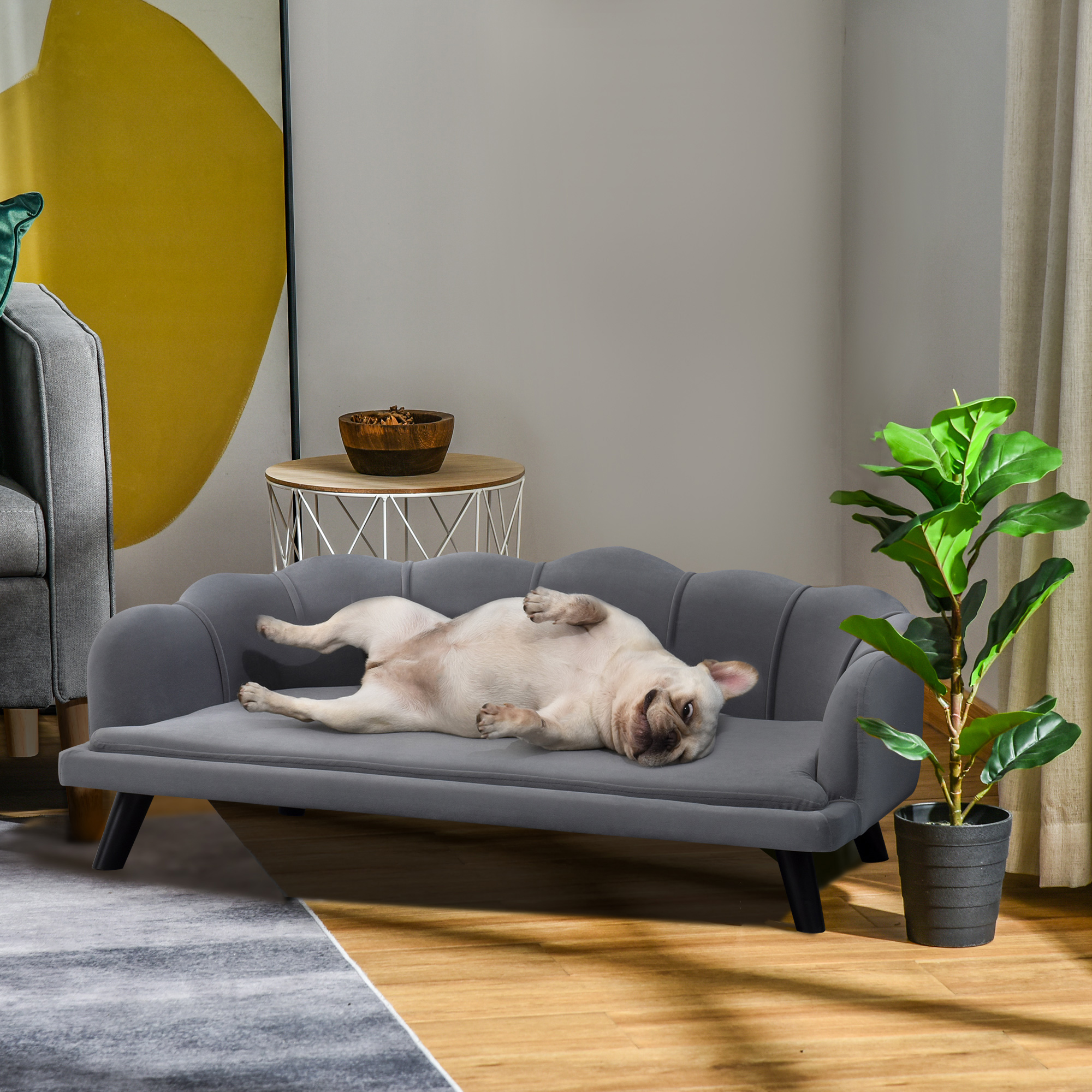 PawHut hondenbank met rugleuning 98.5cm x 60.cm x 35.5cm