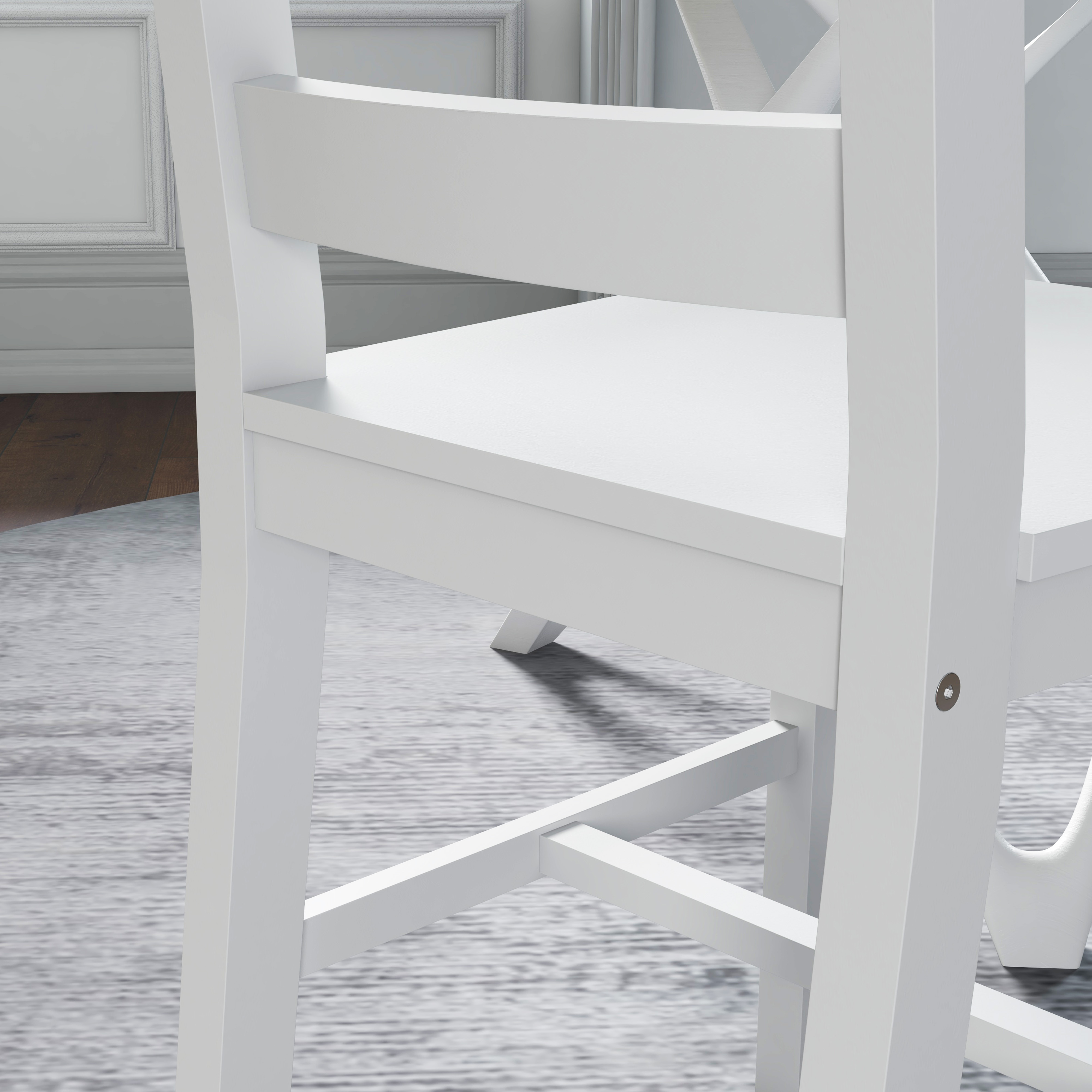 HOMCOM Eetkamerstoelen 2-delige set, Houten keukenstoel met lattenrugleuning, Antislip 41,5 x 46 x 90 cm Wit