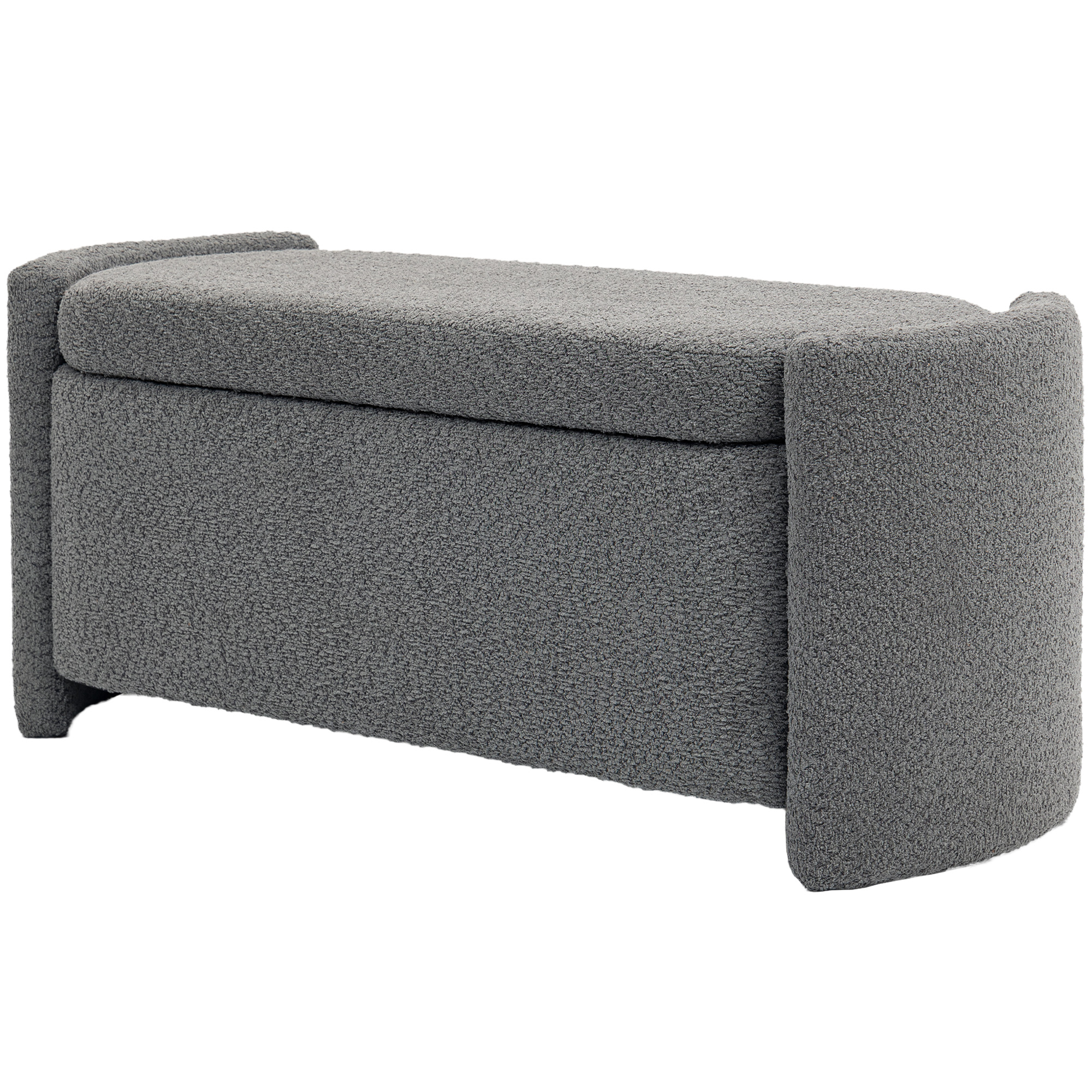 HOMCOM Gestoffeerde Bank met Opbergruimte Halbank Schoenenbank, 105 cm x 44 cm x 45,5 cm. Grijs