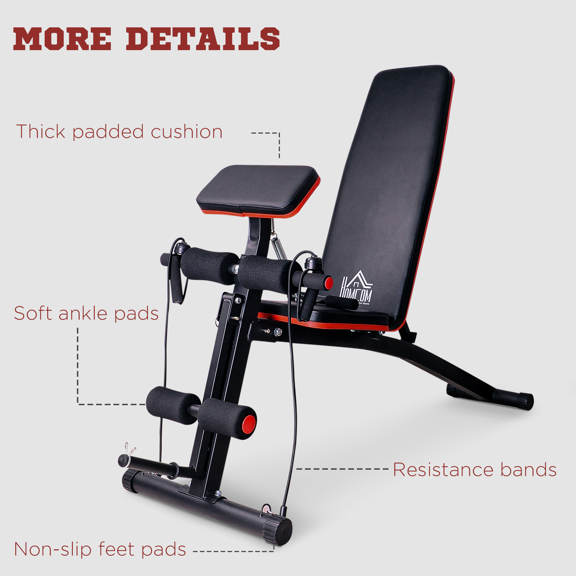 HOMCOM Multifunctionele halterbank krachtstation trainingsbank tot 120 kg zwart