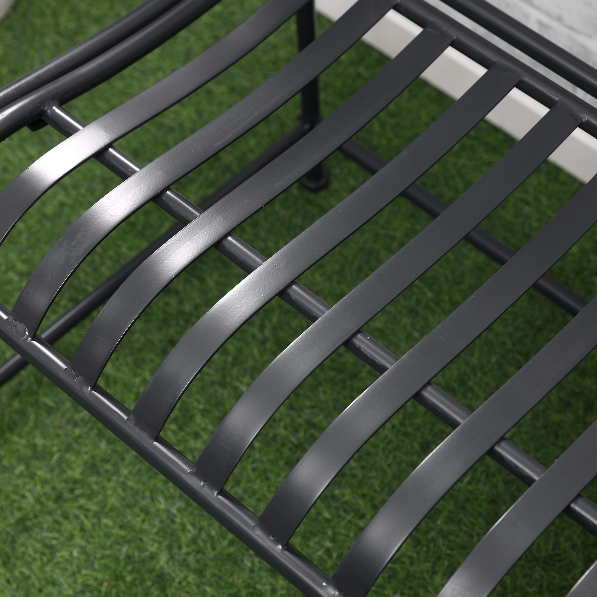 Outsunny tuinbank 2-zits met armleuningen voor tuinbalkon grijs