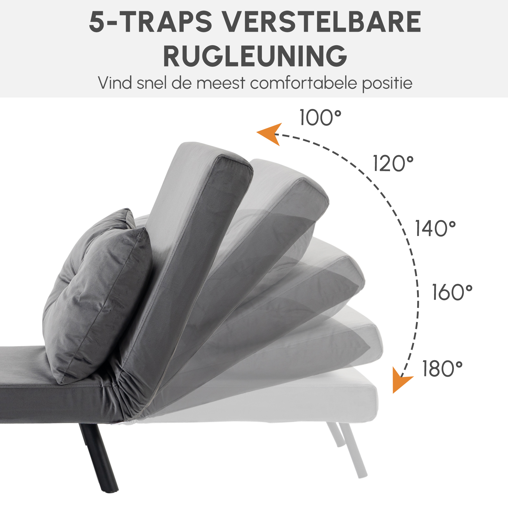 HOMCOM Lounge stoel in Scandinavisch design, ligstoel, leesstoel. Inclusief kussen met knoopsluiting, Donkergrijs