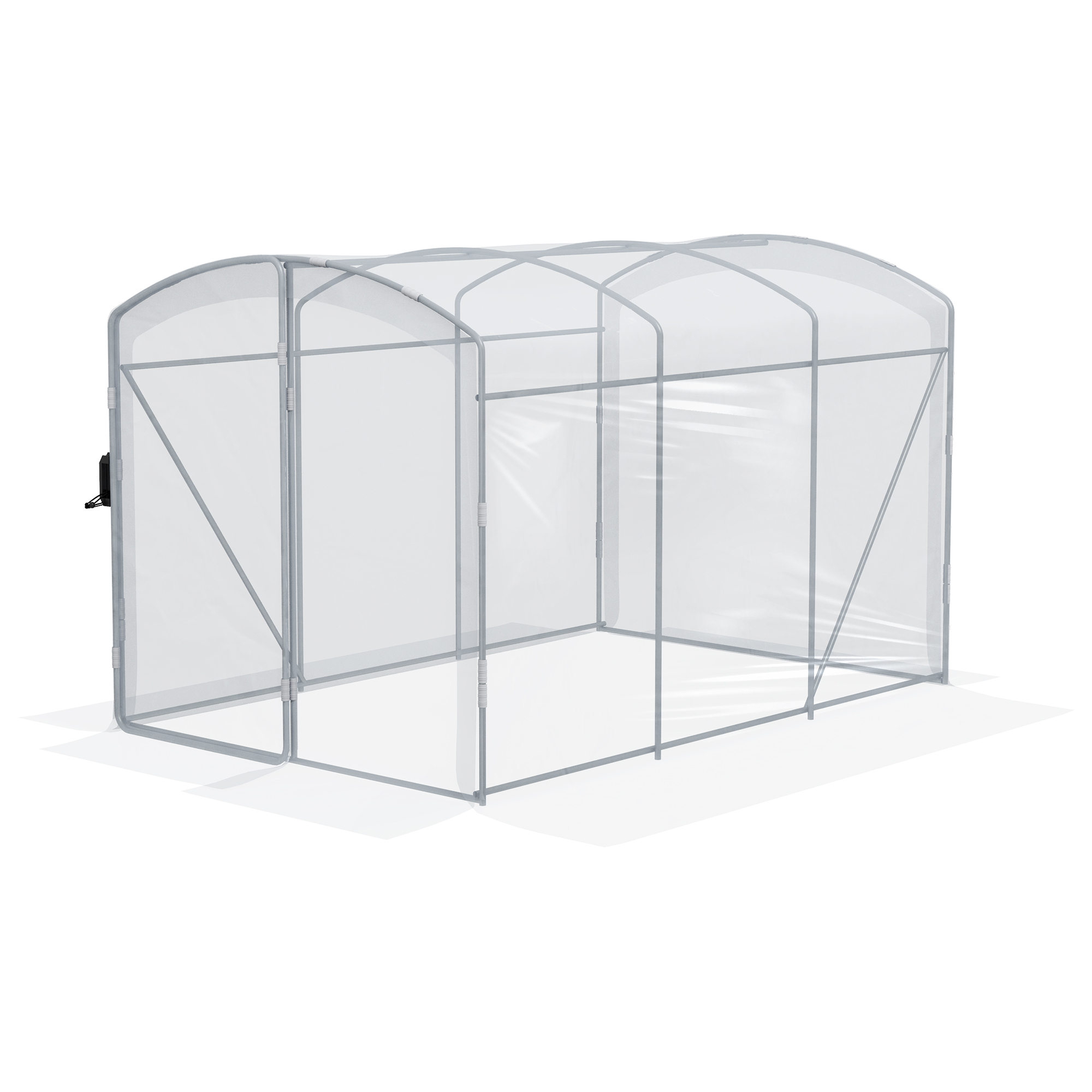 Outsunny Tunnelkas, loopbaar, transparante folie, verzinkt stalen frame, 3 x 2 x 2m