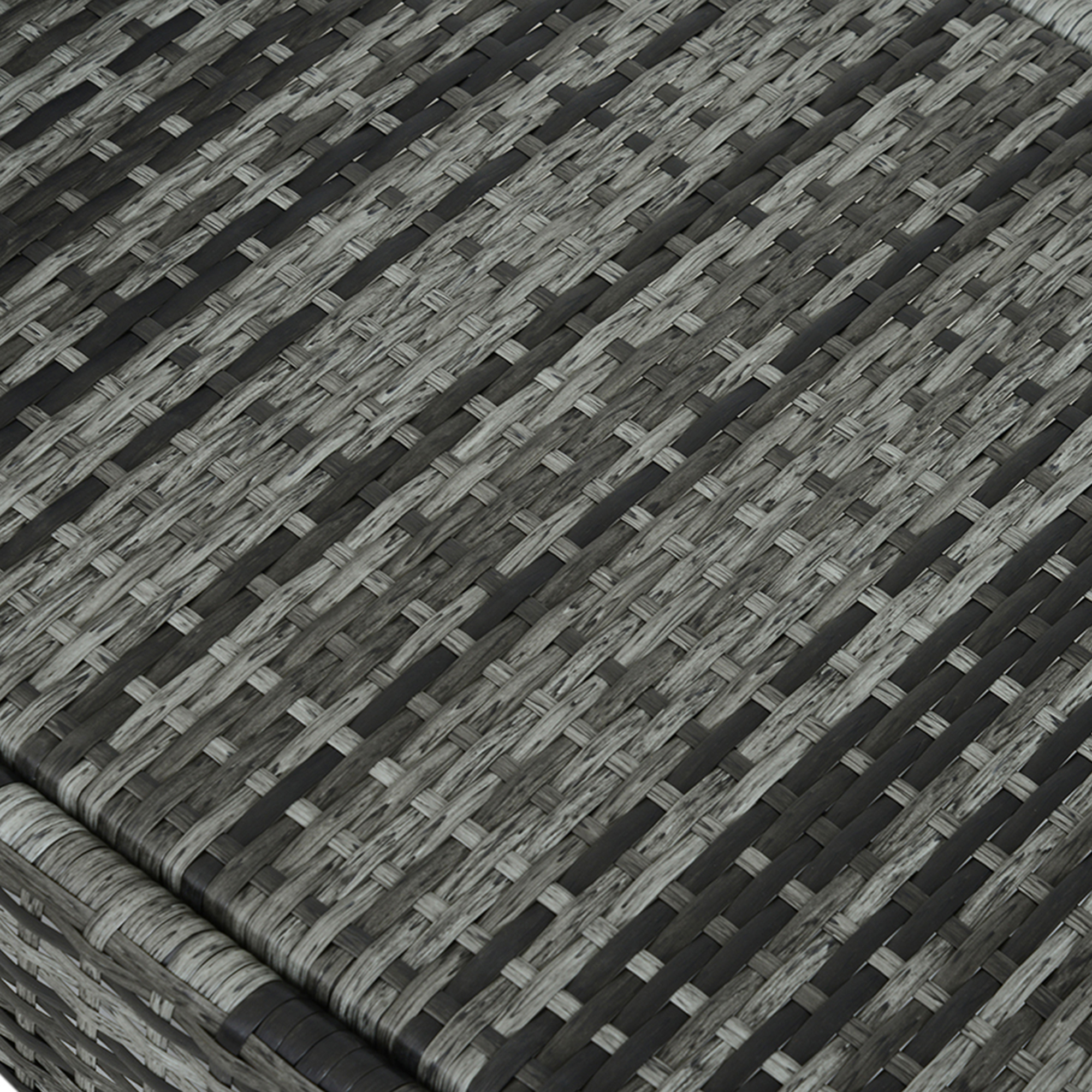 Outsunny poly-rotan ligbank ligstoel rotan ligstoel tuinmeubel mobiel grijs