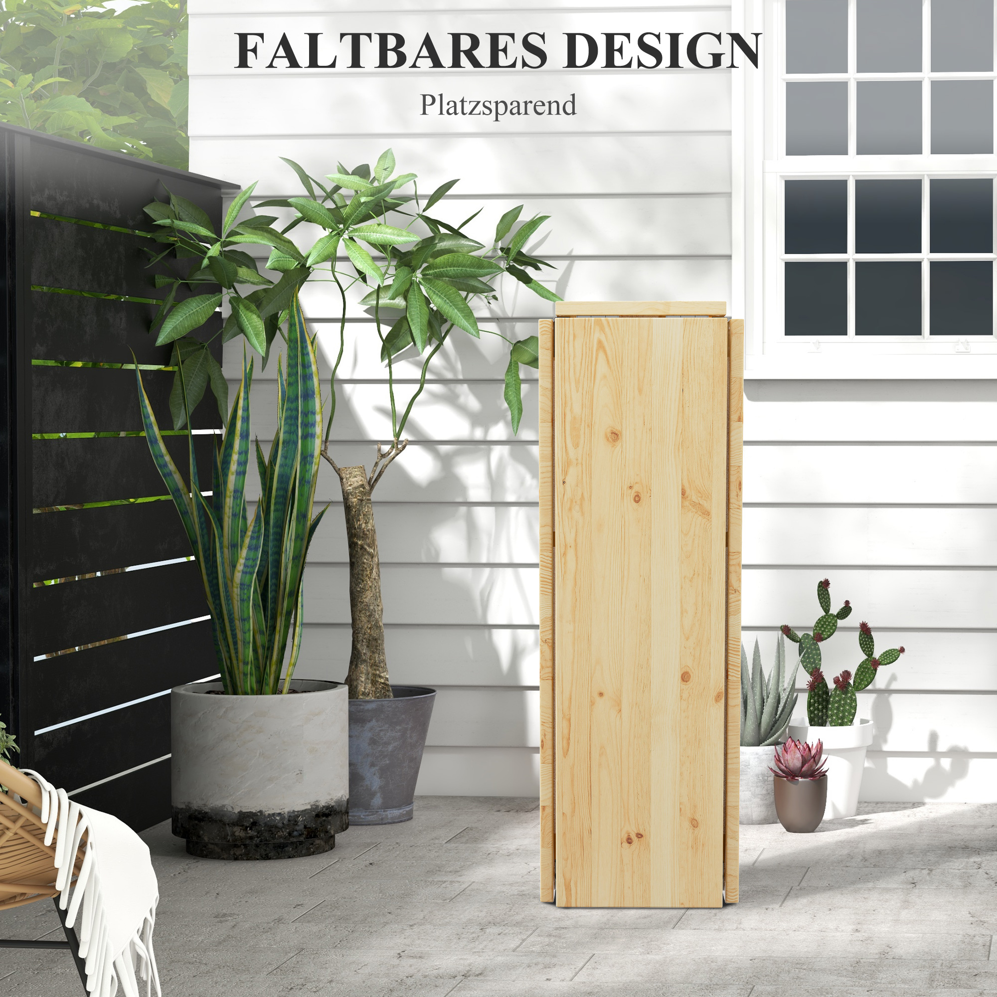 Outsunny Picknicktafel, Opvouwbare Buitentafel, voor 20 Personen, Weerbestendig, Metaal, Grenenhout, 2,4x2,4x1m, Natuur/Zwart