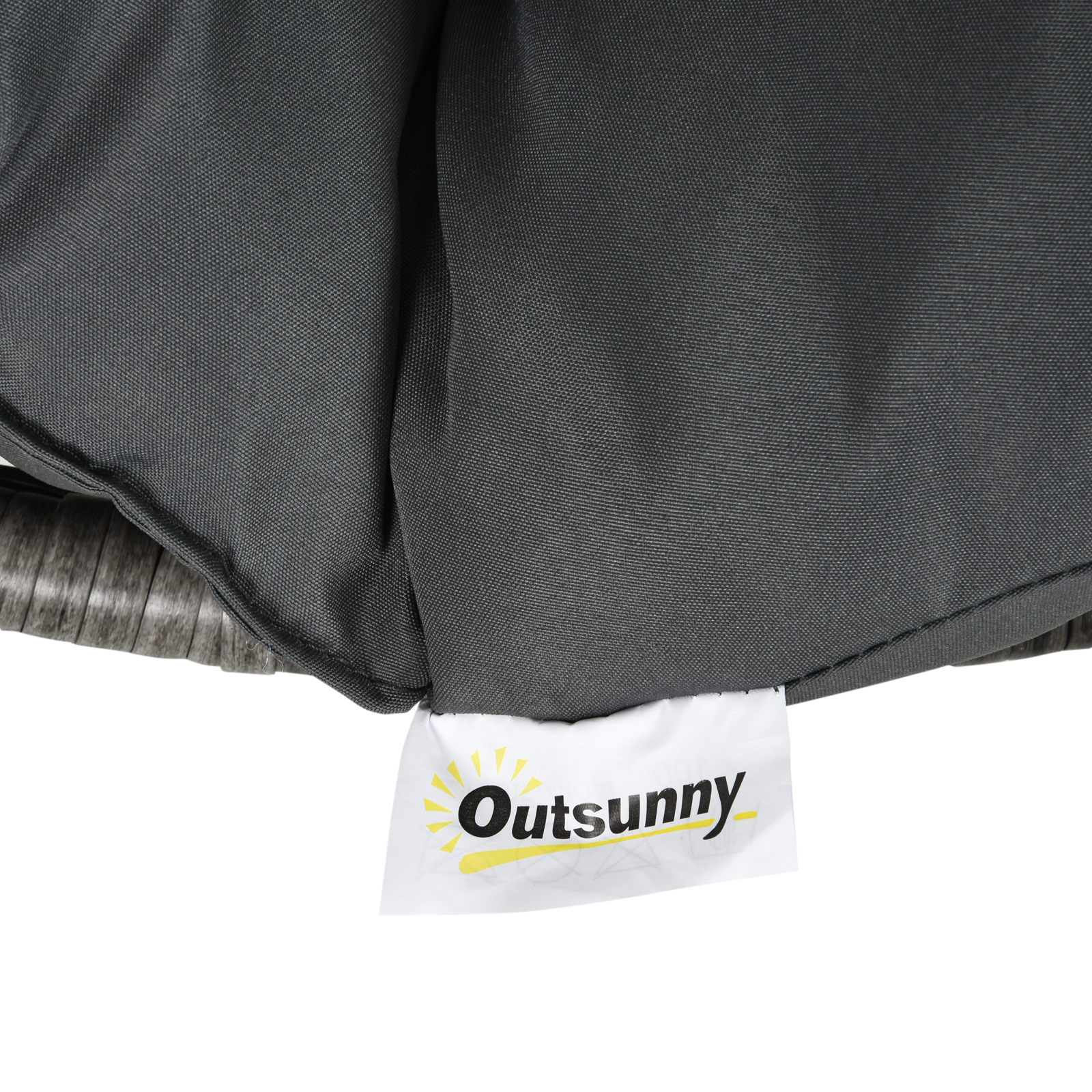Outsunny Papasan fauteuil met bekleding rieten fauteuil 360 graden rotan grijs