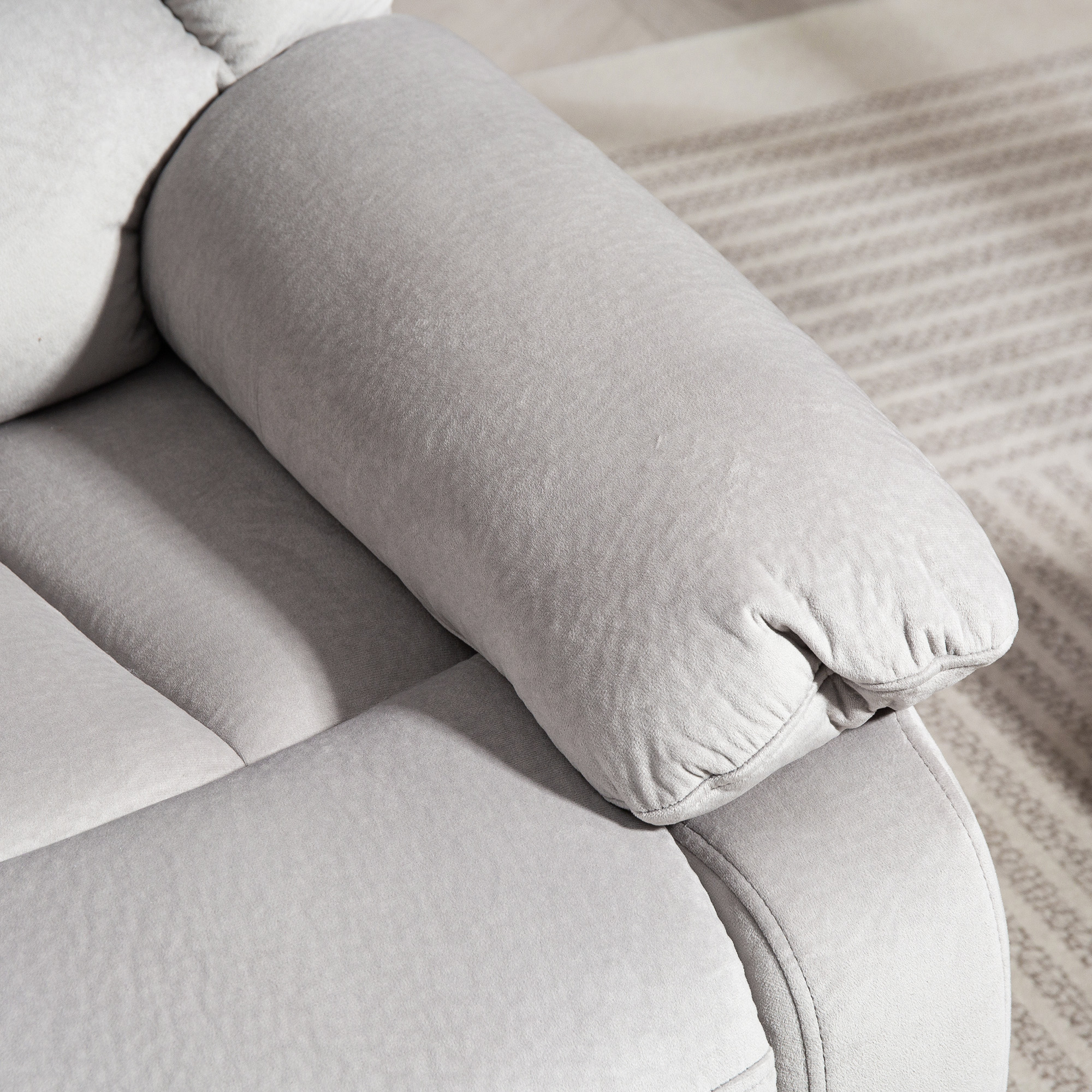 HOMCOM Opstaan Stoel met Massagefunctie, 90x93x110cm, Lichtgrijs
