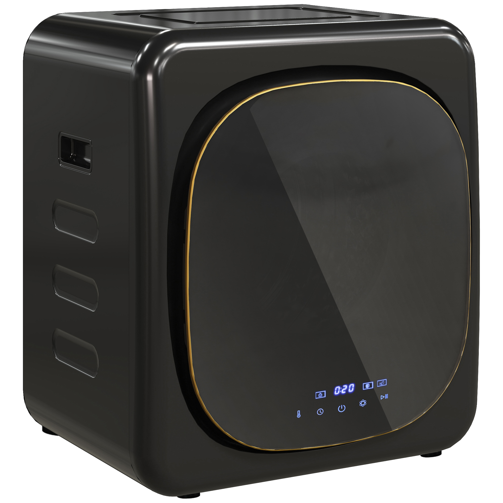 HOMCOM Wasdroger met UV-Desinfectie, Compact Ontwerp, 4 kg Capaciteit, Roestvrijstaal, Zwart