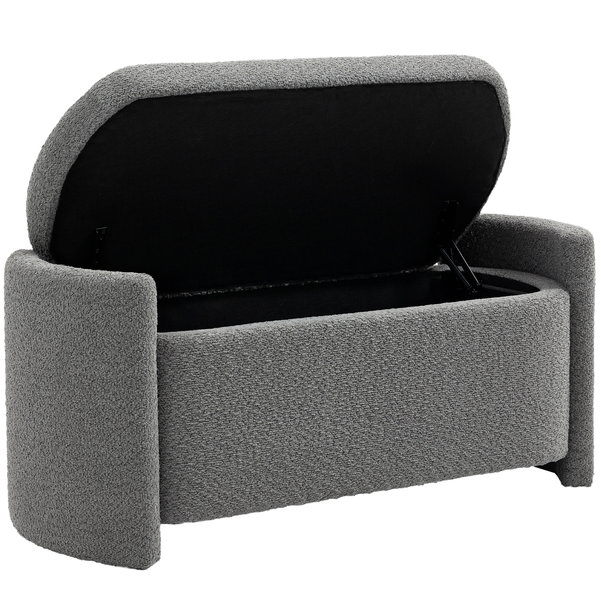 HOMCOM Gestoffeerde Bank met Opbergruimte Halbank Schoenenbank, 105 cm x 44 cm x 45,5 cm. Grijs