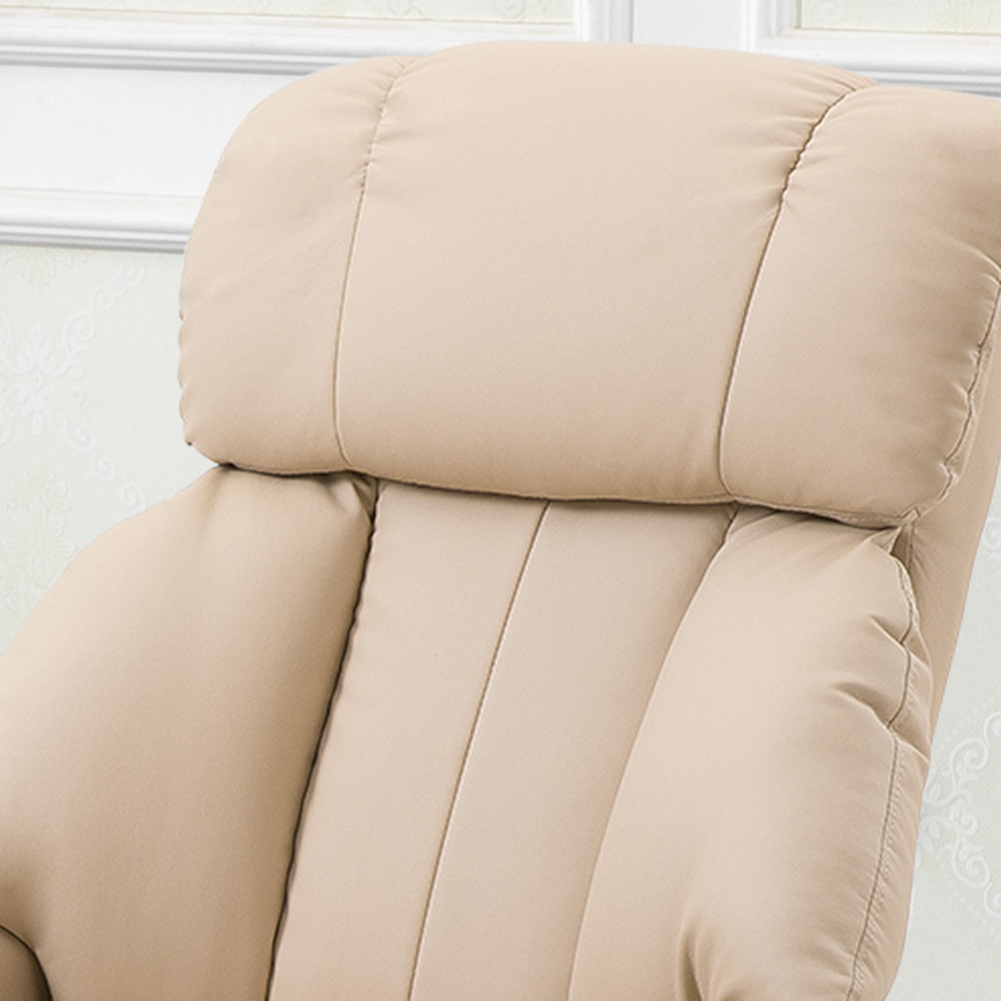 HOMCOM massagefauteuil TV fauteuil fFauteuil met massagekruk met timerfunctie beige 76 x 80 x 102 cm