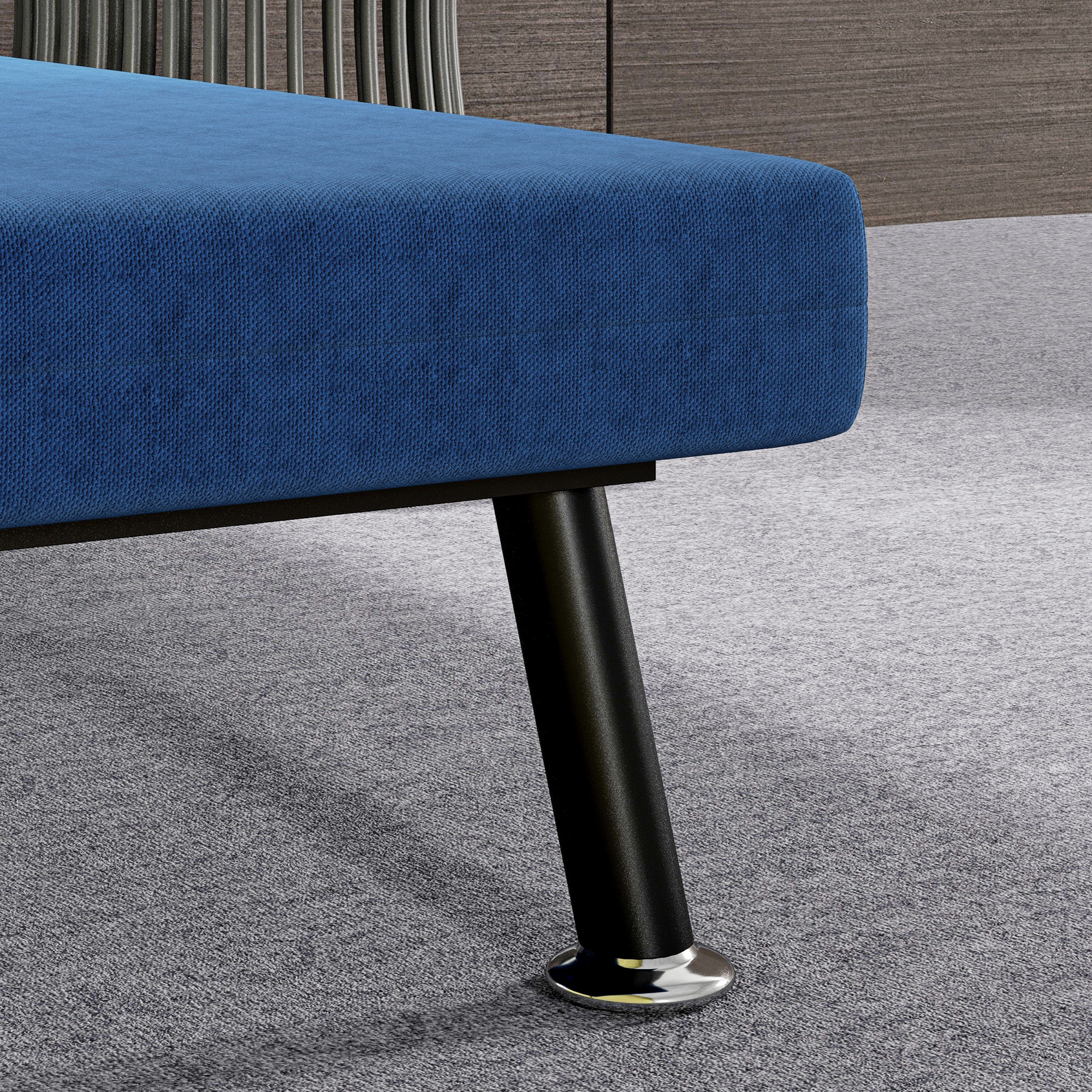 HOMCOM Slaapfauteuil, Relaxfauteuil en Logeerbed, Verstelbare Rugleuning, Afneembare Hoes, Marineblauw