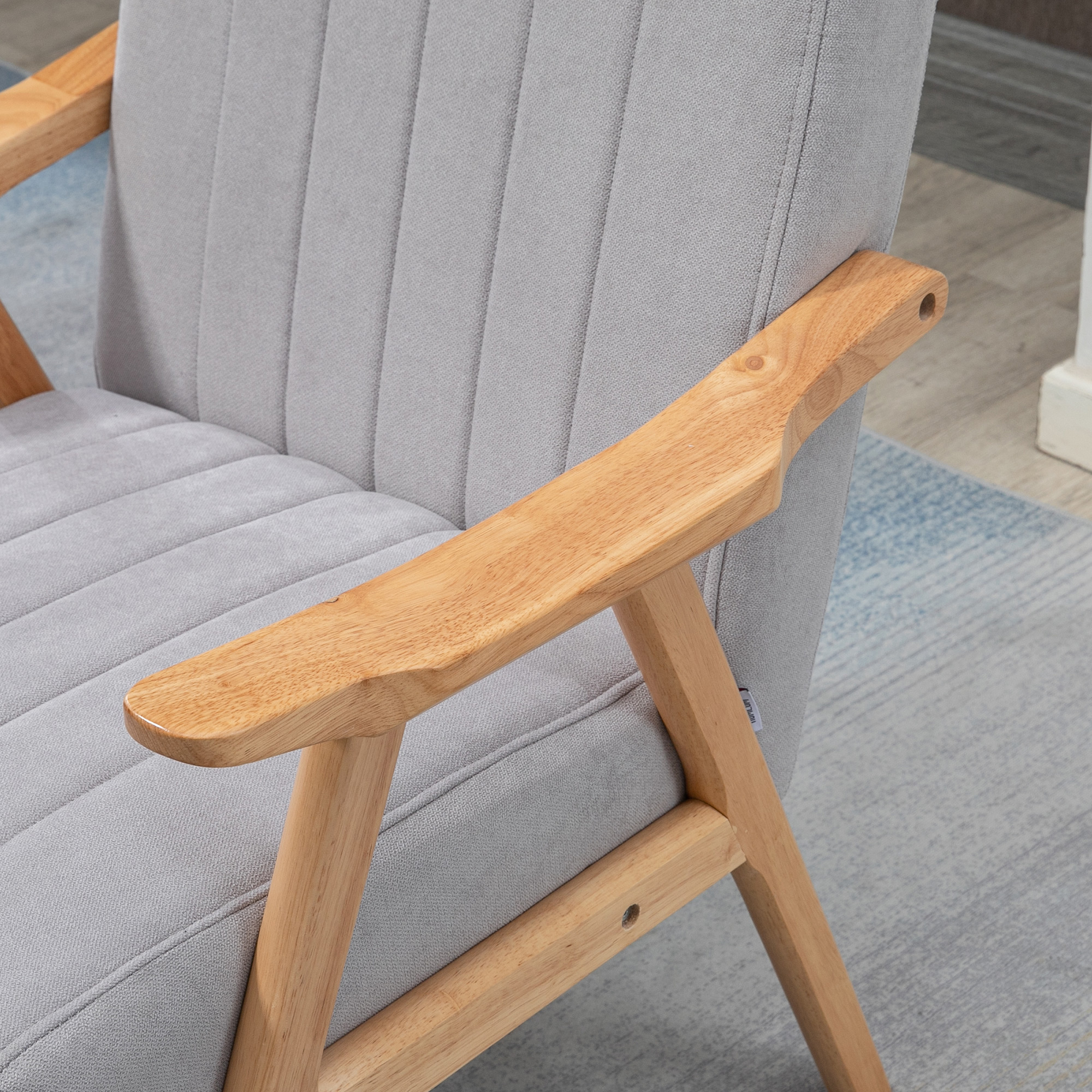 HOMCOM oorfauteuil, gestoffeerde stoel met armleuningen, fauteuil, fauteuil