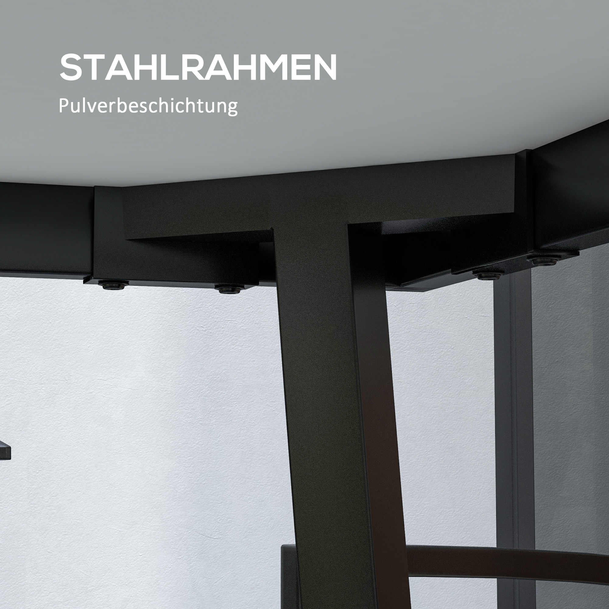 Outsunny Buitentafel voor 6 personen, houtlook, metalen frame, weerbestendig, 145 x 85 x 72 cm, Grijs