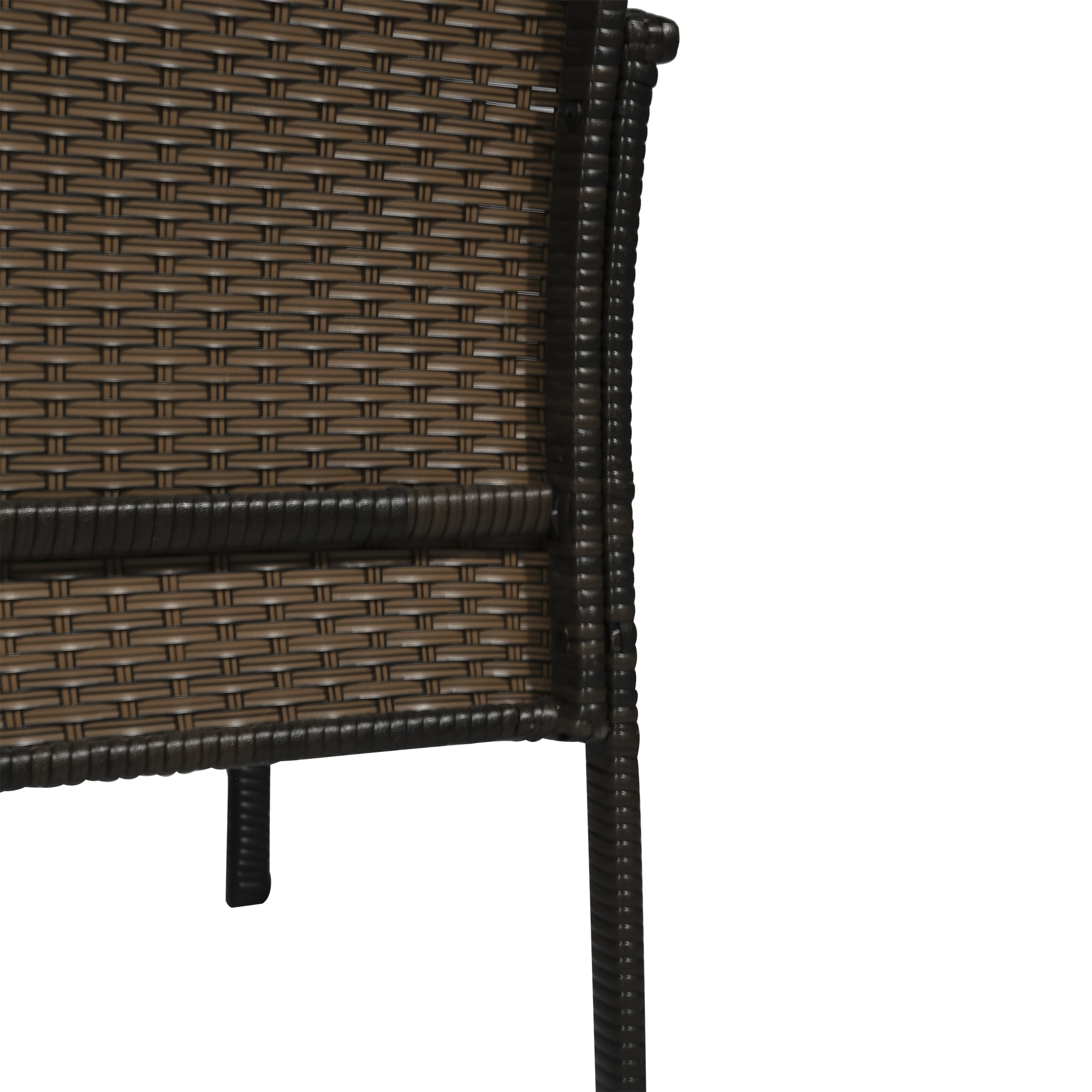 Outsunny poly rotan tuinmeubelset 4 delig bruin+crème wit