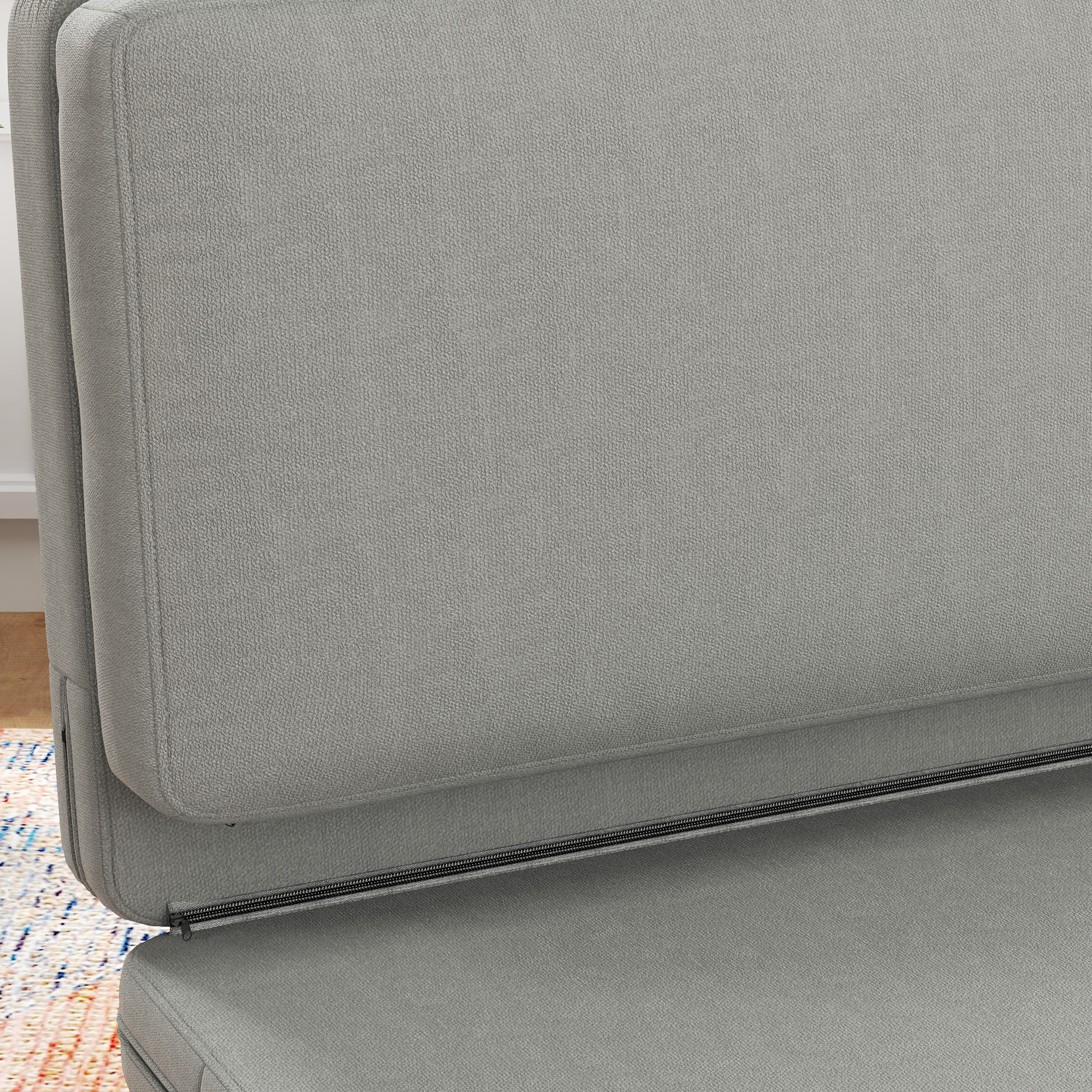 HOMCOM 2-in-1 opvouwbare Relaxstoel, Gastenmatras, deelbaar, 120 cm breed, Lichtgrijs