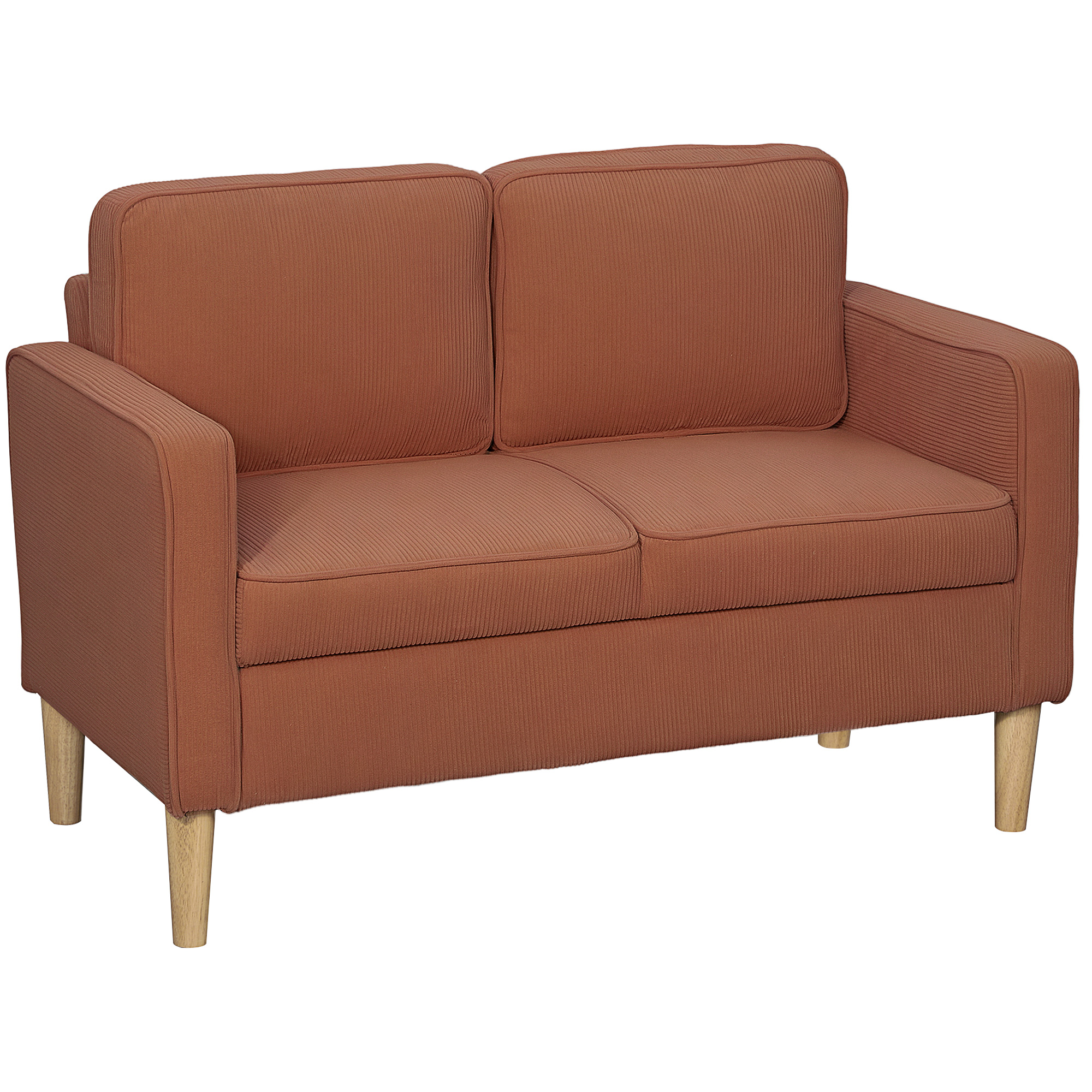 HOMCOM Tweezitsbankje met Opbergruimte en Stevige Houten Poten, voor Woonkamer, Slaapkamer, 117 x 63 x 79 cm, Roze