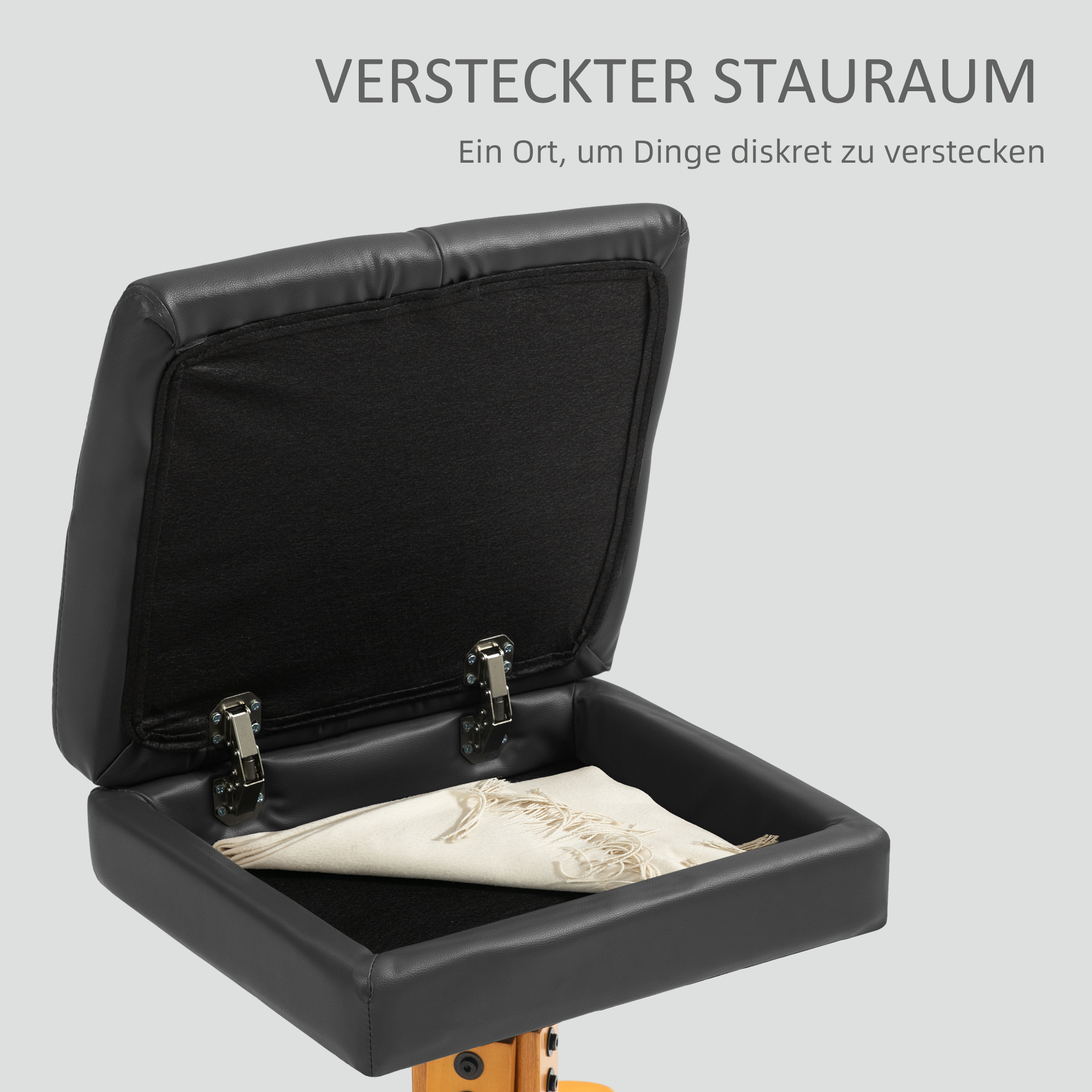 HOMCOM Massagestoel met Kruk, Verstelbare Rugleuning, USB-laadpoort, Lederlook, tot 150 kg, Zwart