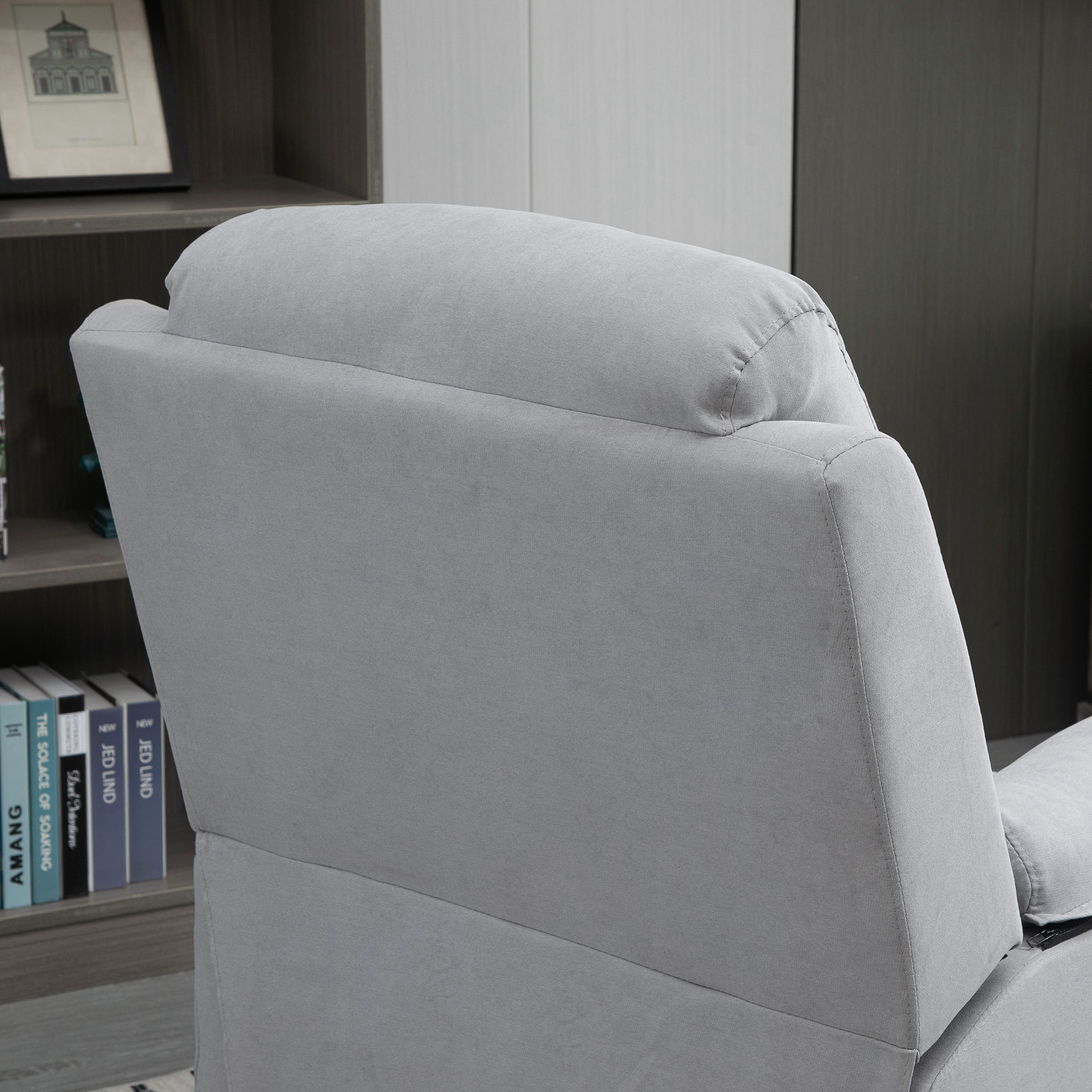 HOMCOM elektrische sta-stoel fauteuil met opstahulp voor senioren relaxfauteuil TV-fauteuil met slaapfunctie en opstahulp TV-fauteuil ligfunctie linnen touch grijs 83 x 89 x 102 cm