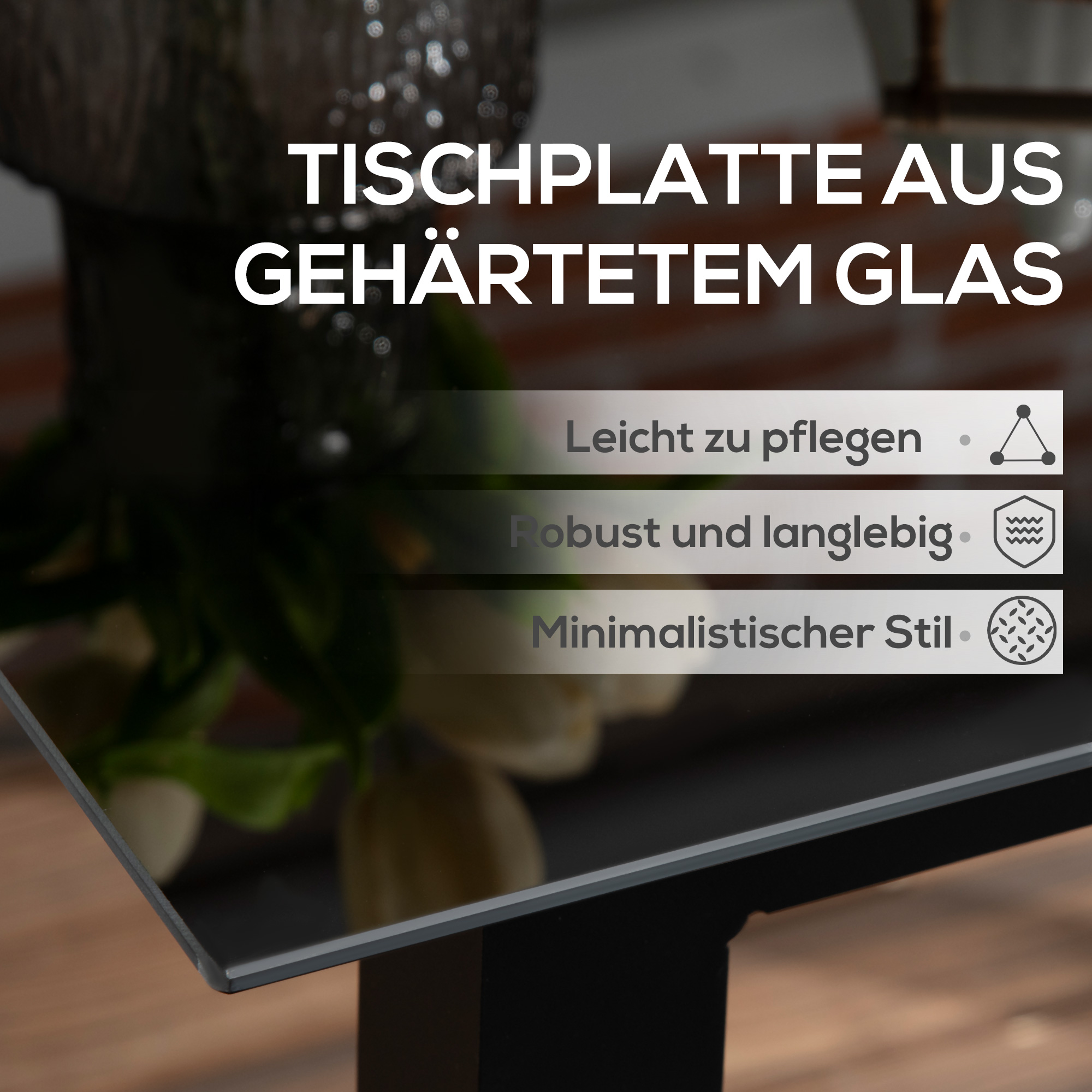 Outsunny Tuinmeubel Tuintafel Loungetafel voor buiten, weerbestendig, 80 x 80 x 74 cm, Zwart