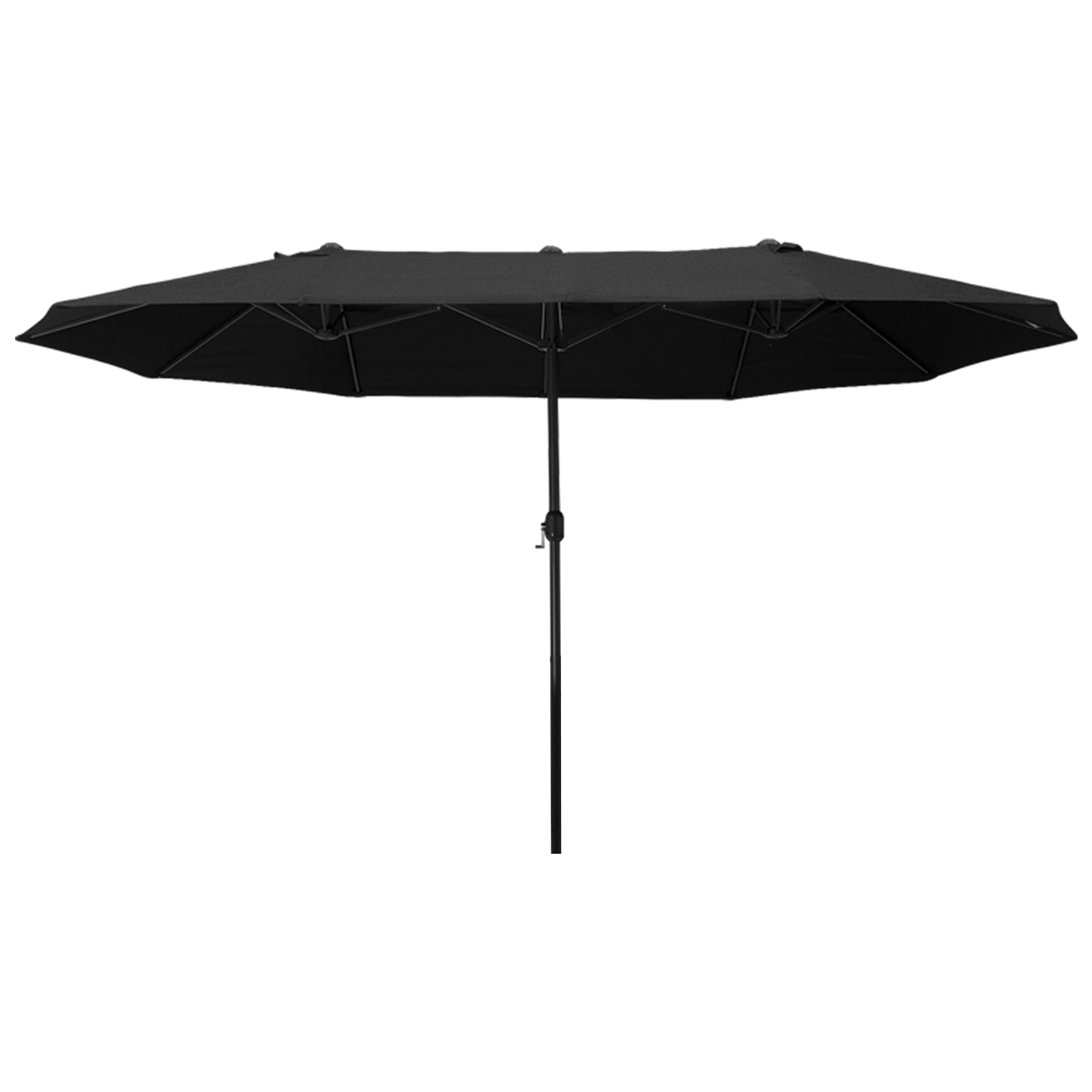 Outsunny parasol met zwengel tuinparasol dubbele marktparasol 460 x 270 cm zwart