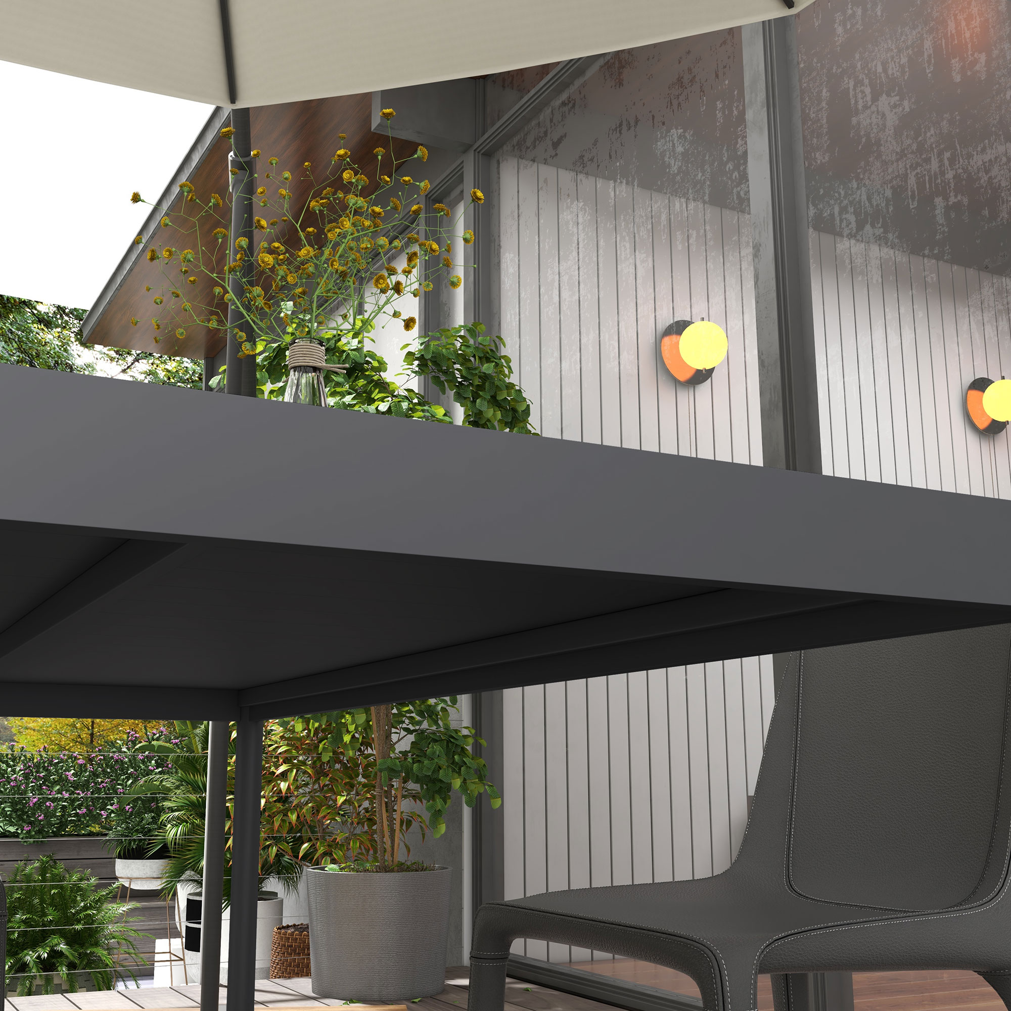 Outsunny Tuintafel Buitentafel, weerbestendig, Aluminium, 145 x 90 x 74 cm, Donkergrijs