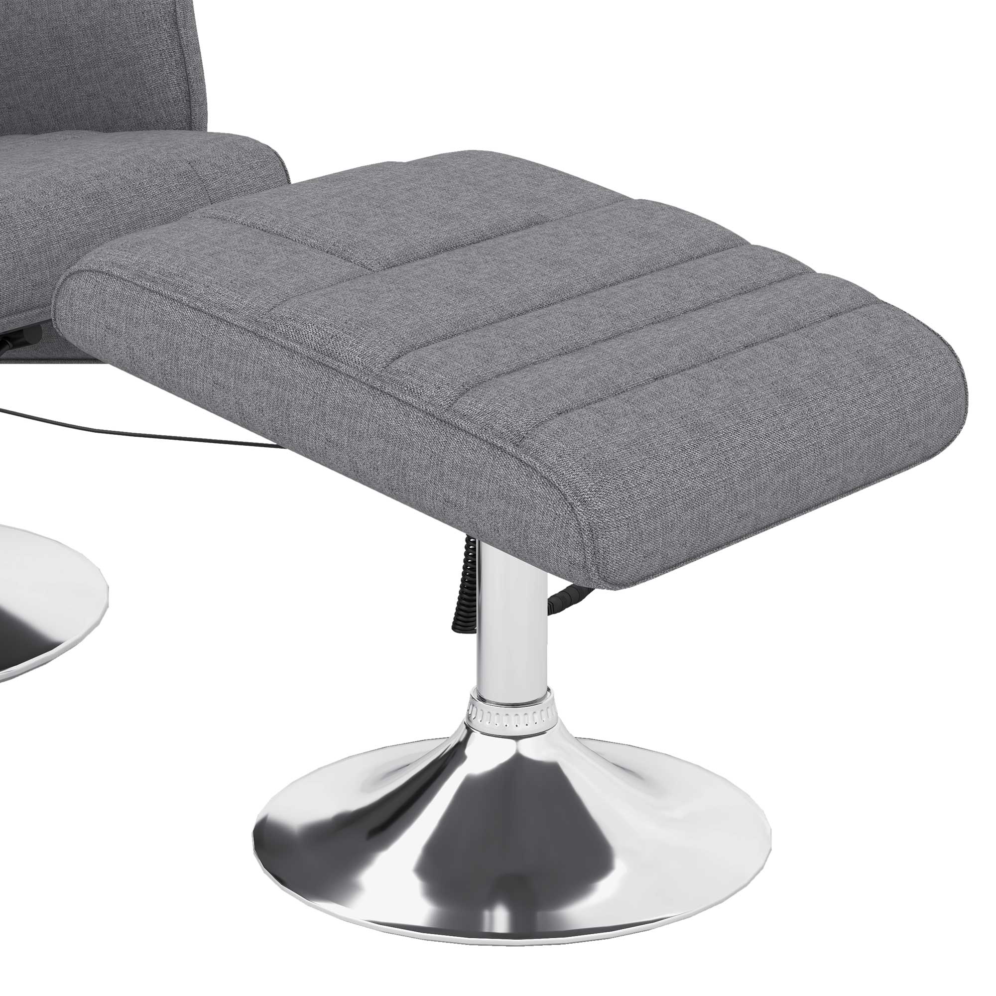 HOMCOM Massagestoel Relaxfauteuil, met Ottomaanse, 8 Vibratiekoppen, Kantelfunctie, 78cm x 90cm x 93cm, Donkergrijs