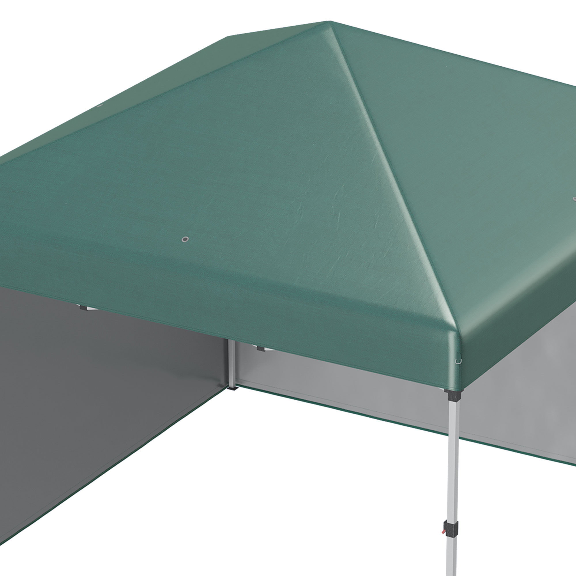 Outsunny Opvouwbare Paviljoen, 2 Zijwanden, Hoogteverstelbaar, Inclusief Transporttas, Roestvrij Stalen Frame, 3 x 3 m, Groen