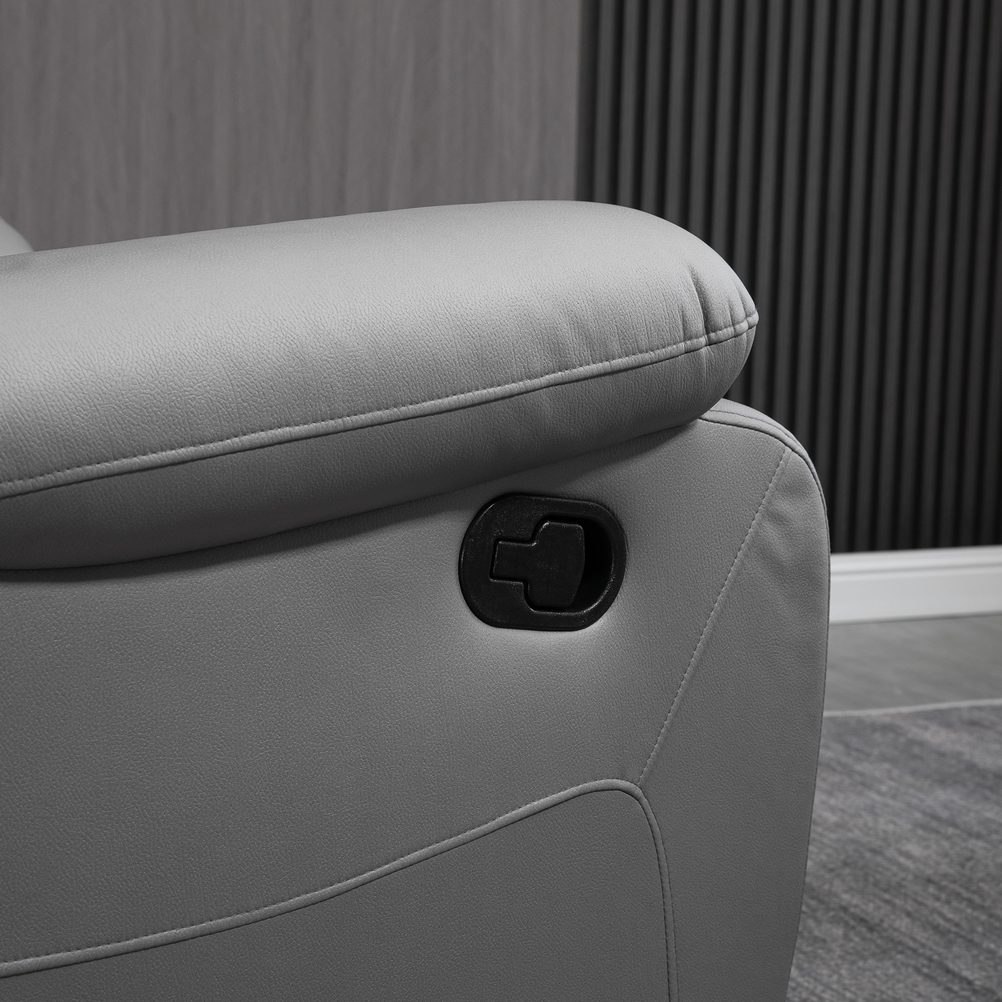 HOMCOM relaxfauteuil, verstelbare rugleuning, draaibaar, tuimelfunctie, met voetsteun, staal, grijs, 93 x 100 x 98 Hcm