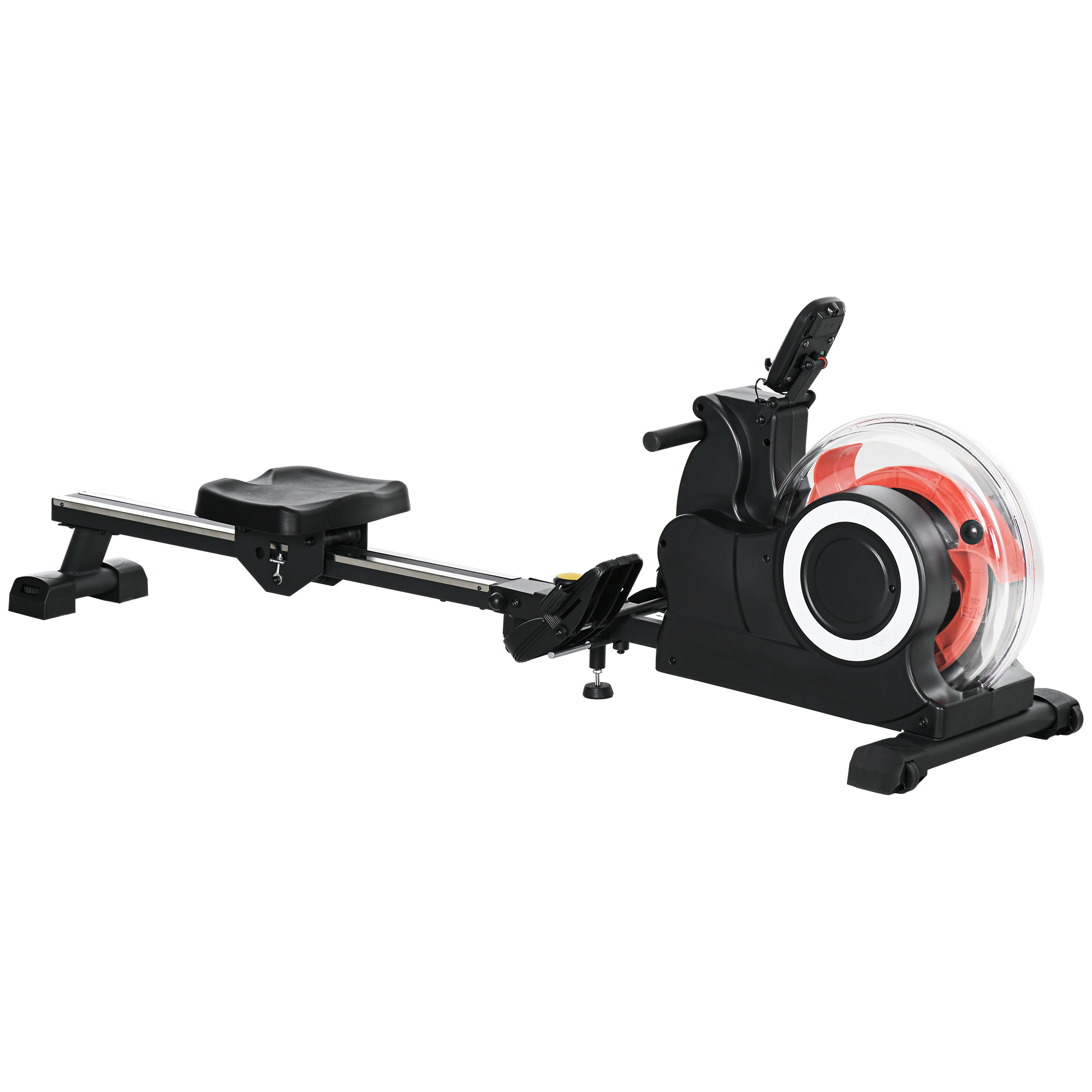 SPORTNOW Waterroeimachine, opvouwbaar, 6 weerstanden, display, mobielhouder, tot 120kg, metalen frame, Zwart