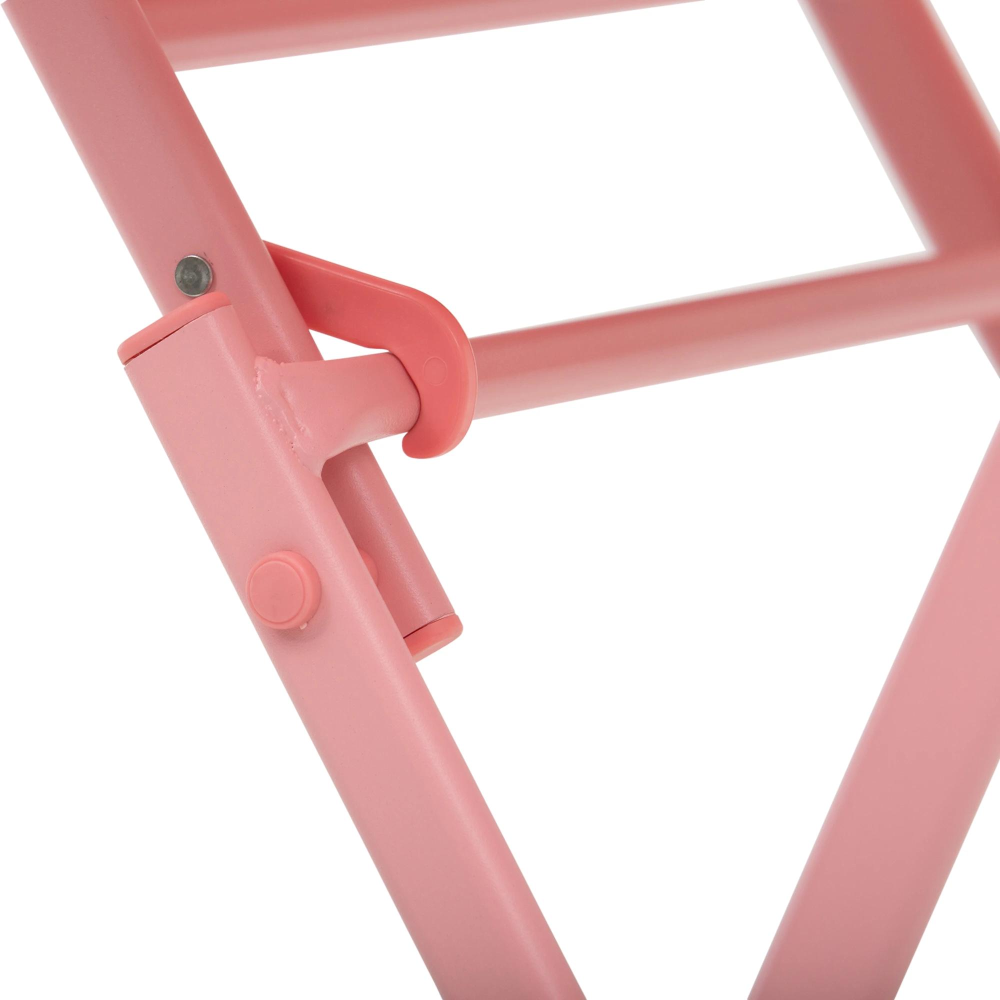 Tuinset metalen meubelset 3-delig. Bistrotafel met 2 stoelen roze