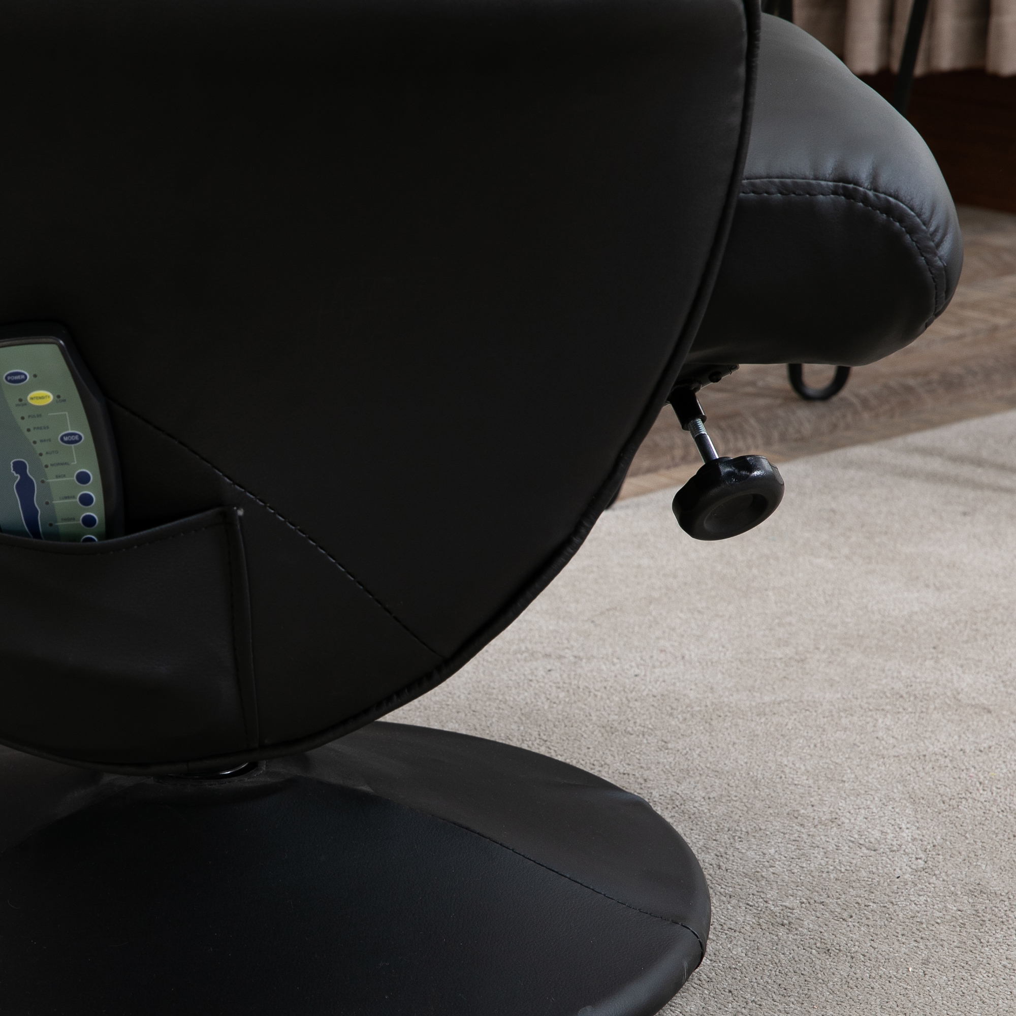 HOMCOM massagestoel met voetenbank relaxstoel massagestoel tv-stoel 145° hellingshoek kunstleer zwart 76 x 81 x 105 cm