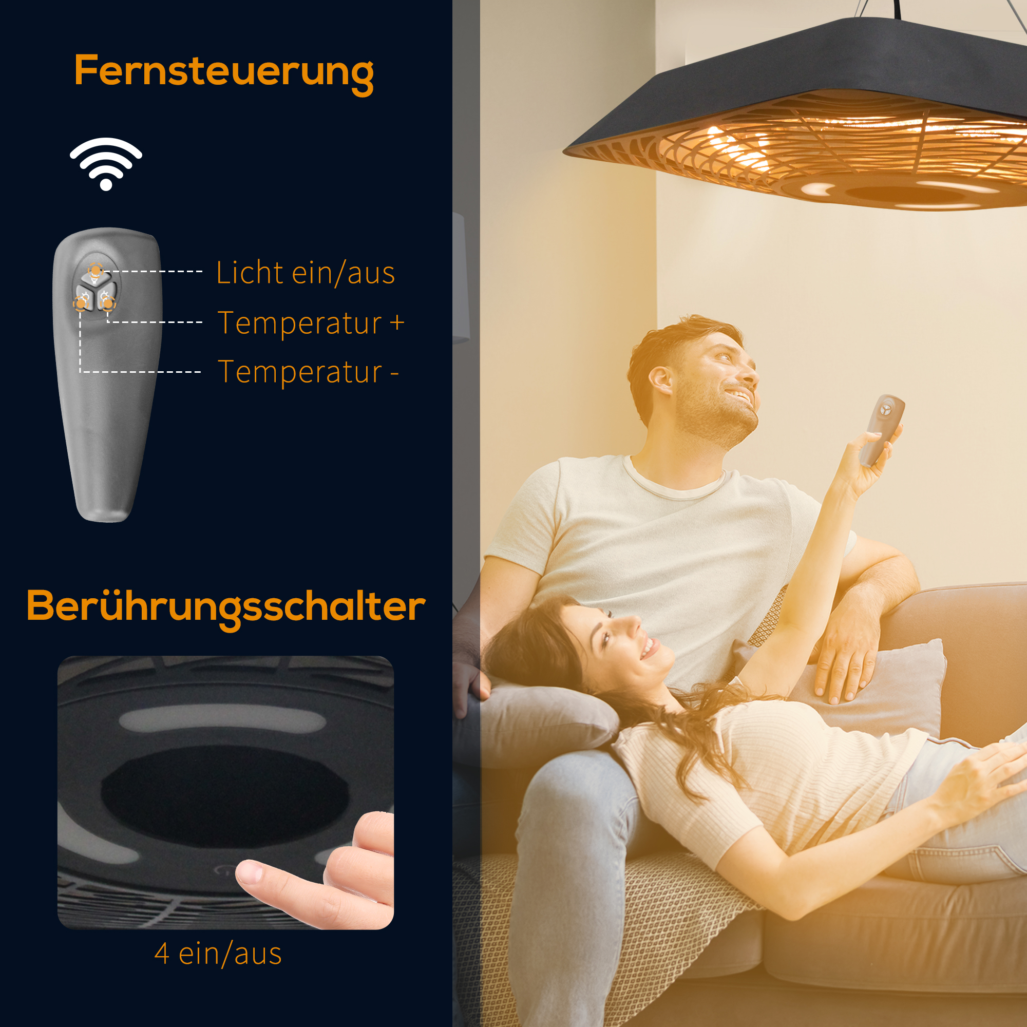 Outsunny plafondverwarmer 800W / 1200W / 2000W