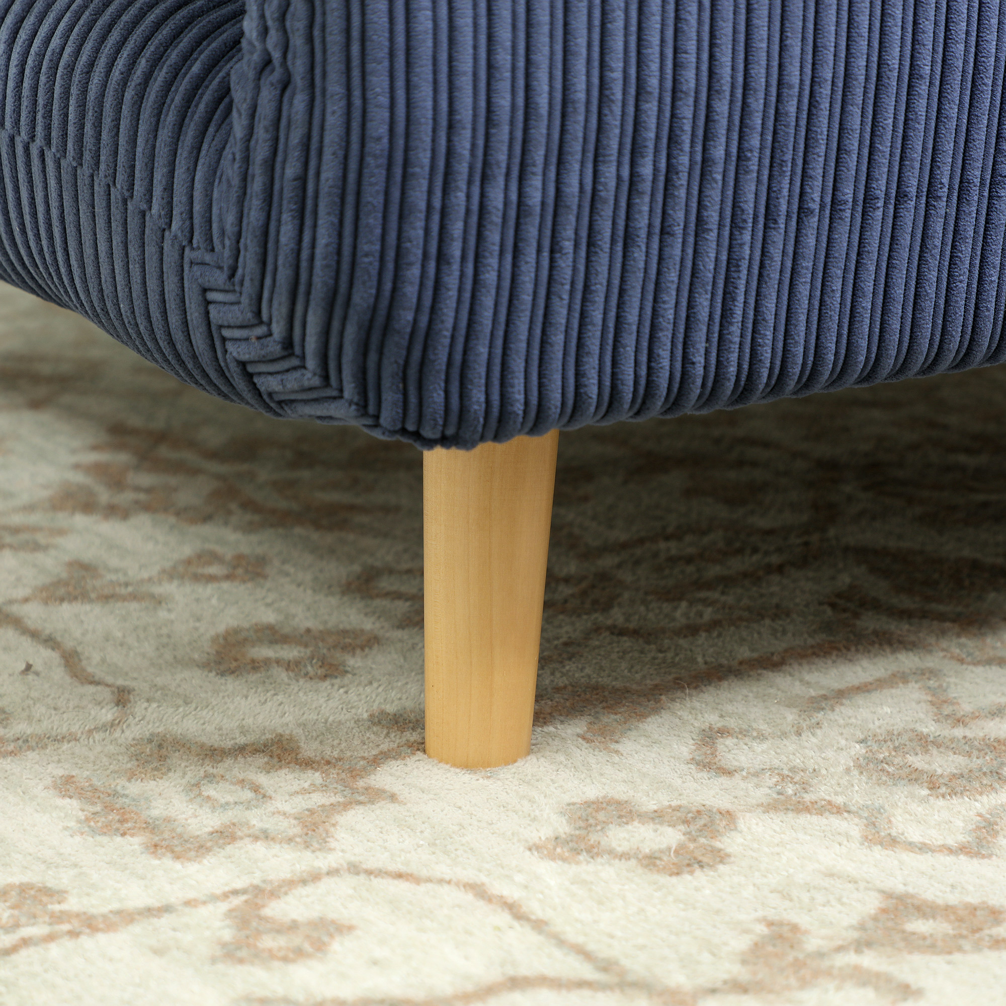 HOMCOM 2-in-1 Slaapstoel en Gastenbed met Verstelbare Hoofdsteun in Corduroy Look, 82 cm x 89 cm x 83 cm, Blauw