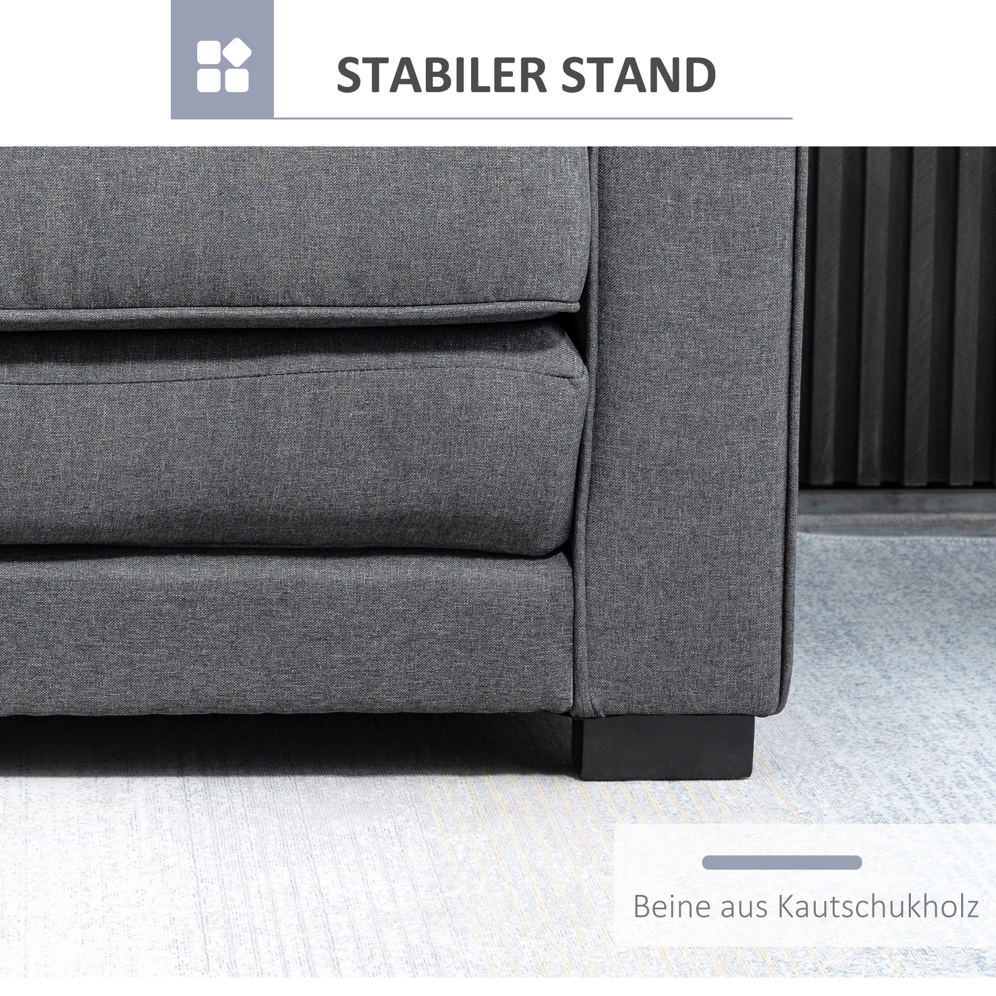 HOMCOM Multifunctionele Slaapbank Grijs | Comfortabele 2-Zits Sofa met Slaapfunctie | Ideaal voor Kleine Ruimtes