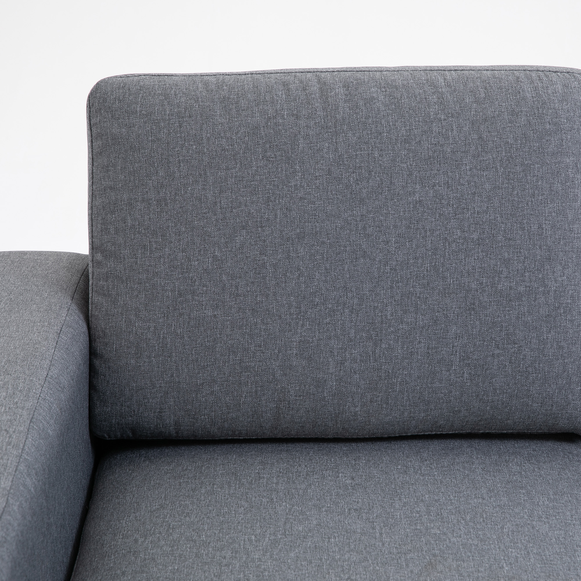 HOMCOM 2-zitsbank stoffen bank hoekbank gestoffeerde bank zitmeubelen kussens armsteun hout metaal lichtgrijs 160 x 82 x 78 cm